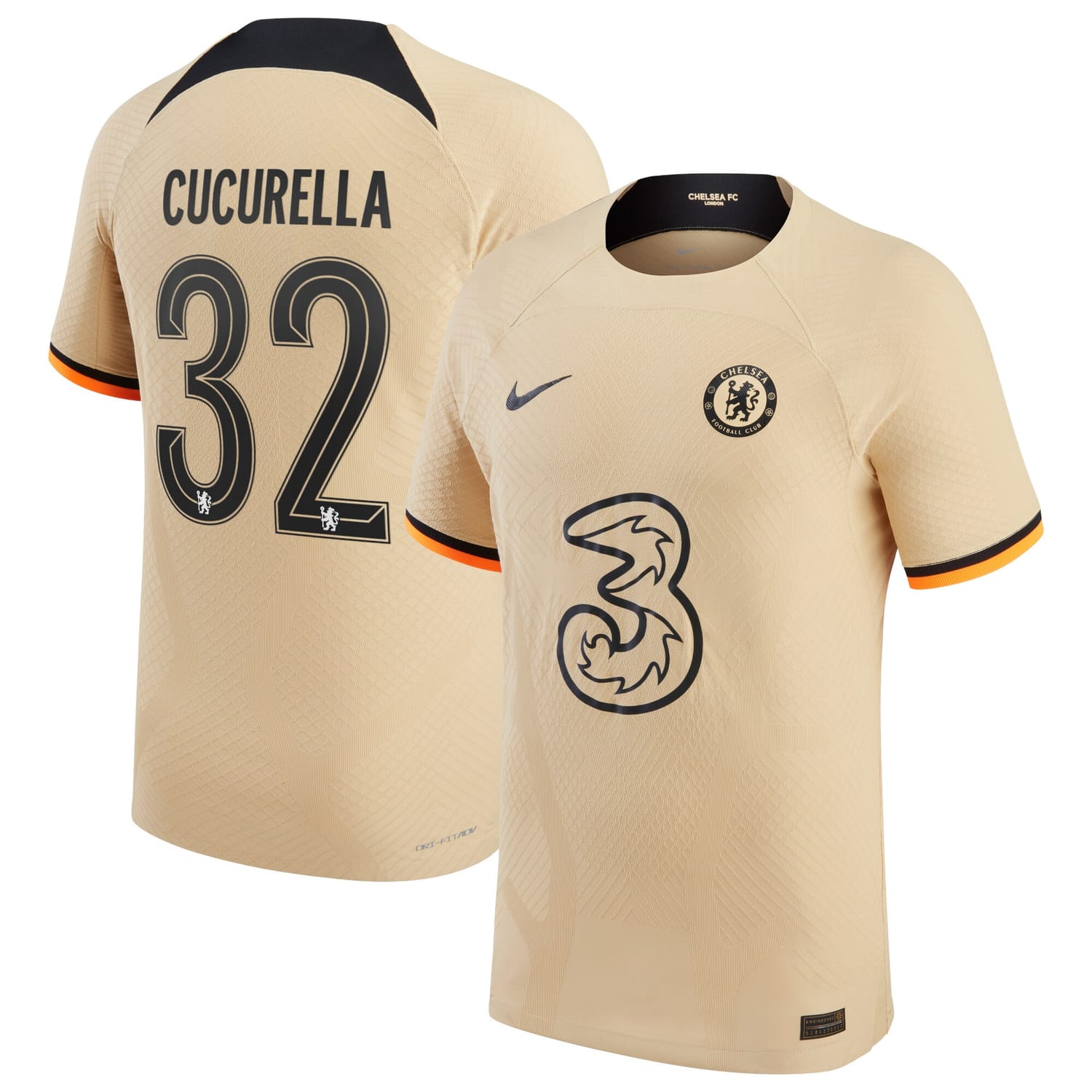 Premier League Chelsea Third Cup Authentic Jersey Shirt 2022-23 player Marc Cucurella 32 printing for Men