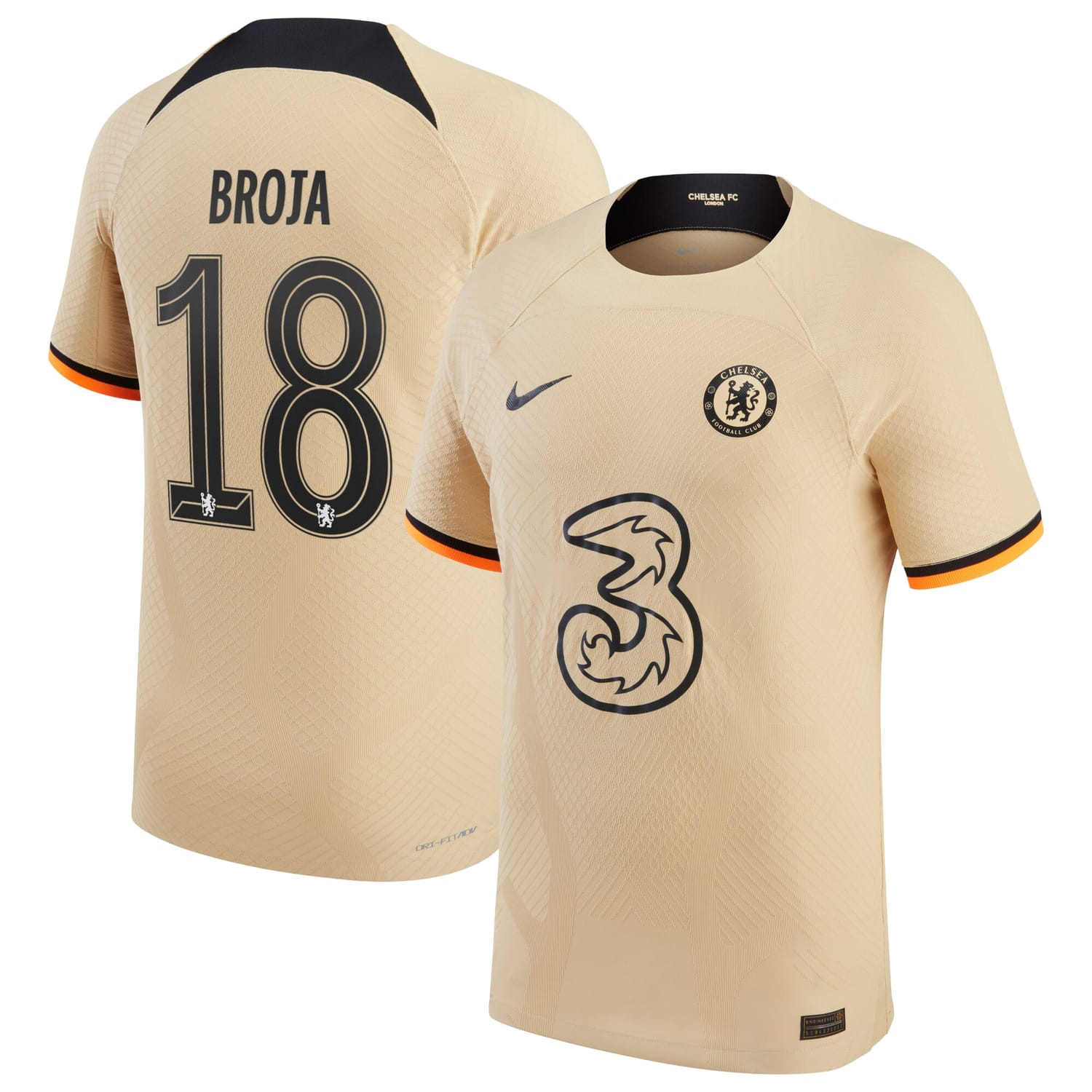 Premier League Chelsea Third Cup Authentic Jersey Shirt 2022-23 player Armando Broja 18 printing for Men