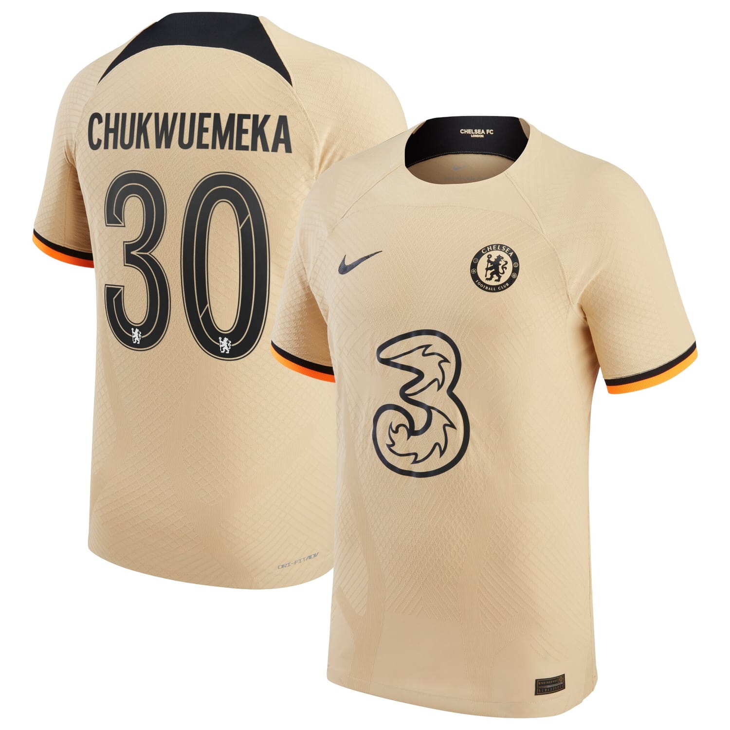 Premier League Chelsea Third Cup Authentic Jersey Shirt 2022-23 player Carney Chukwuemeka 30 printing for Men