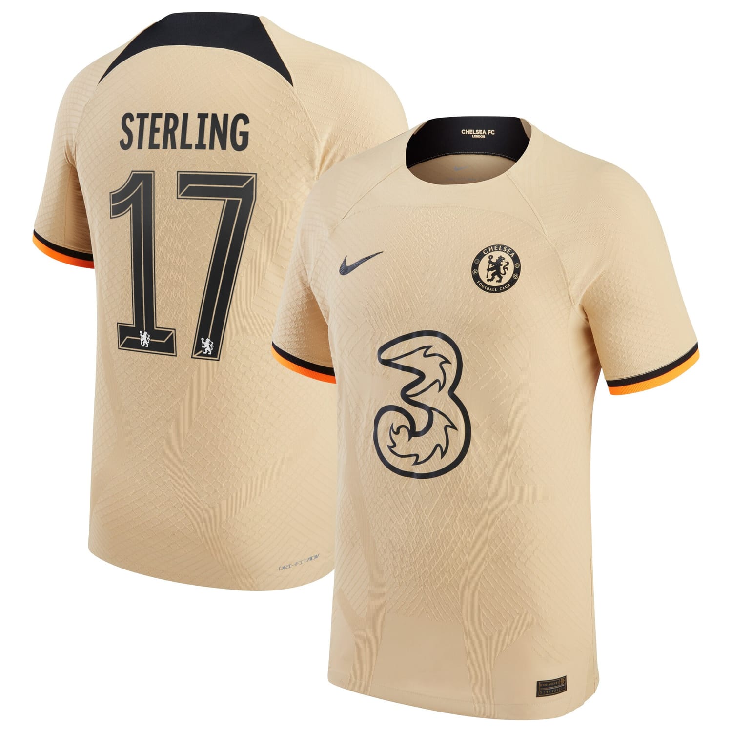 Premier League Chelsea Third Cup Authentic Jersey Shirt 2022-23 player Raheem Sterling 17 printing for Men