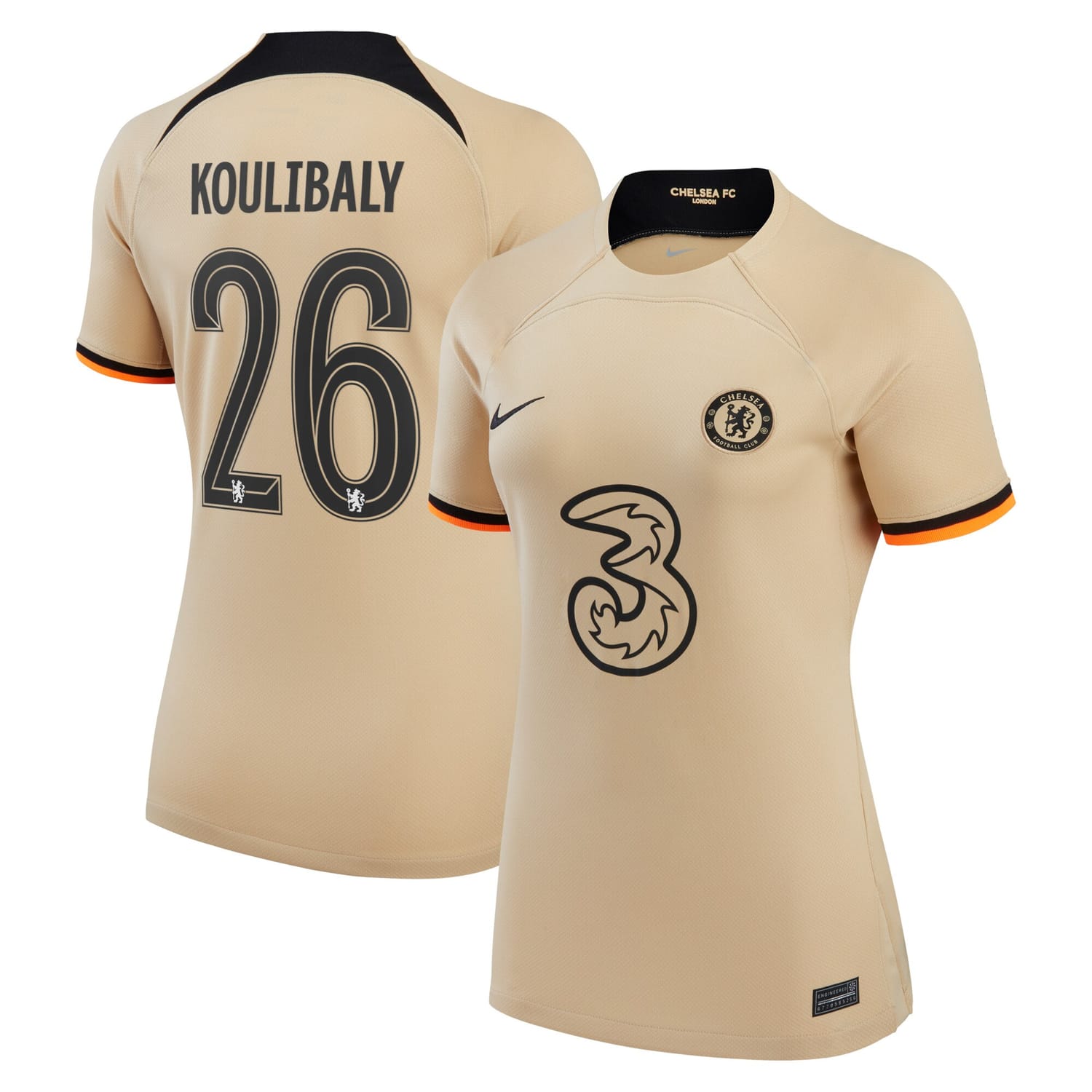 Premier League Chelsea Third Cup Jersey Shirt 2022-23 player Kalidou Koulibaly 26 printing for Women