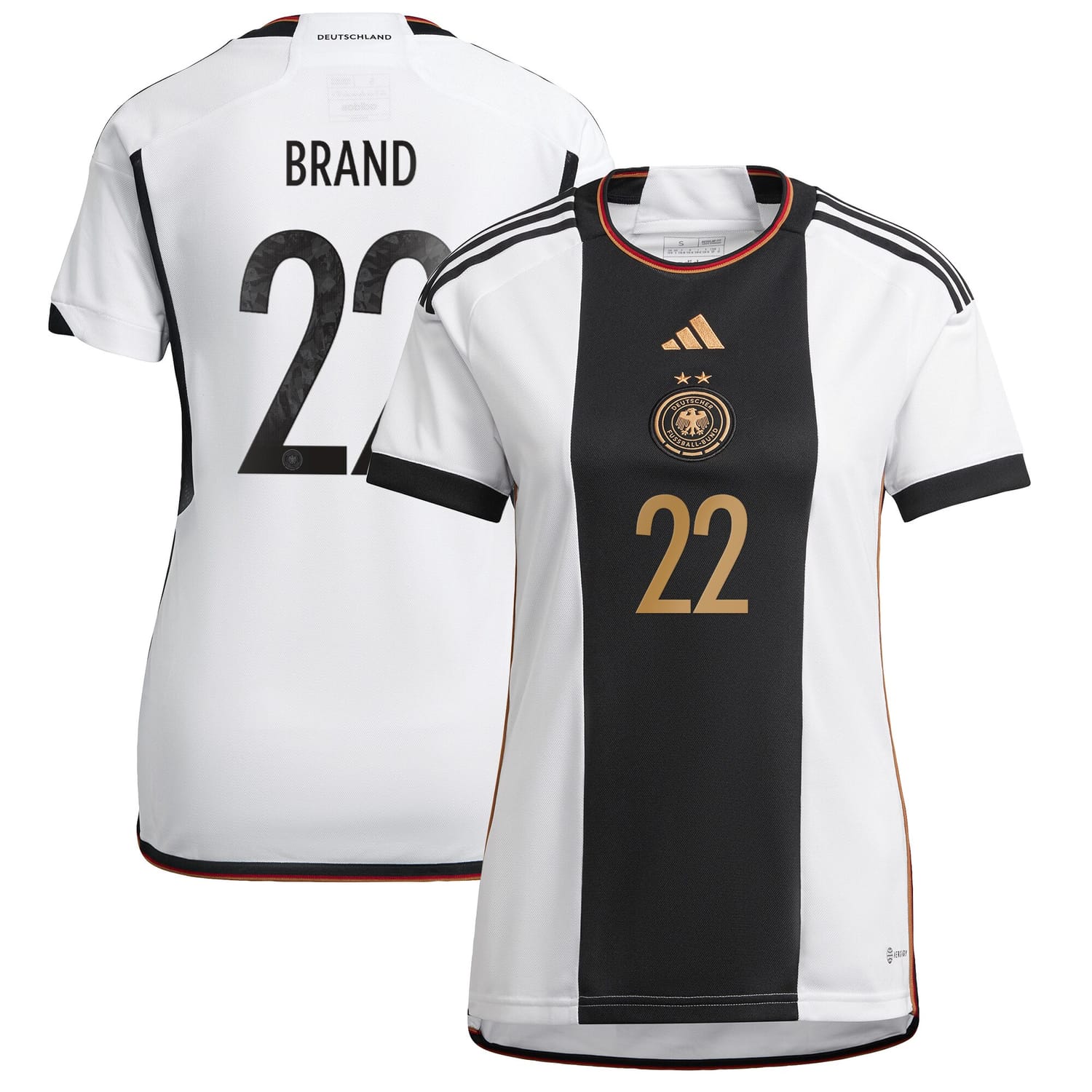 Germany National Team Home Jersey Shirt player Jule Brand 22 printing for Women