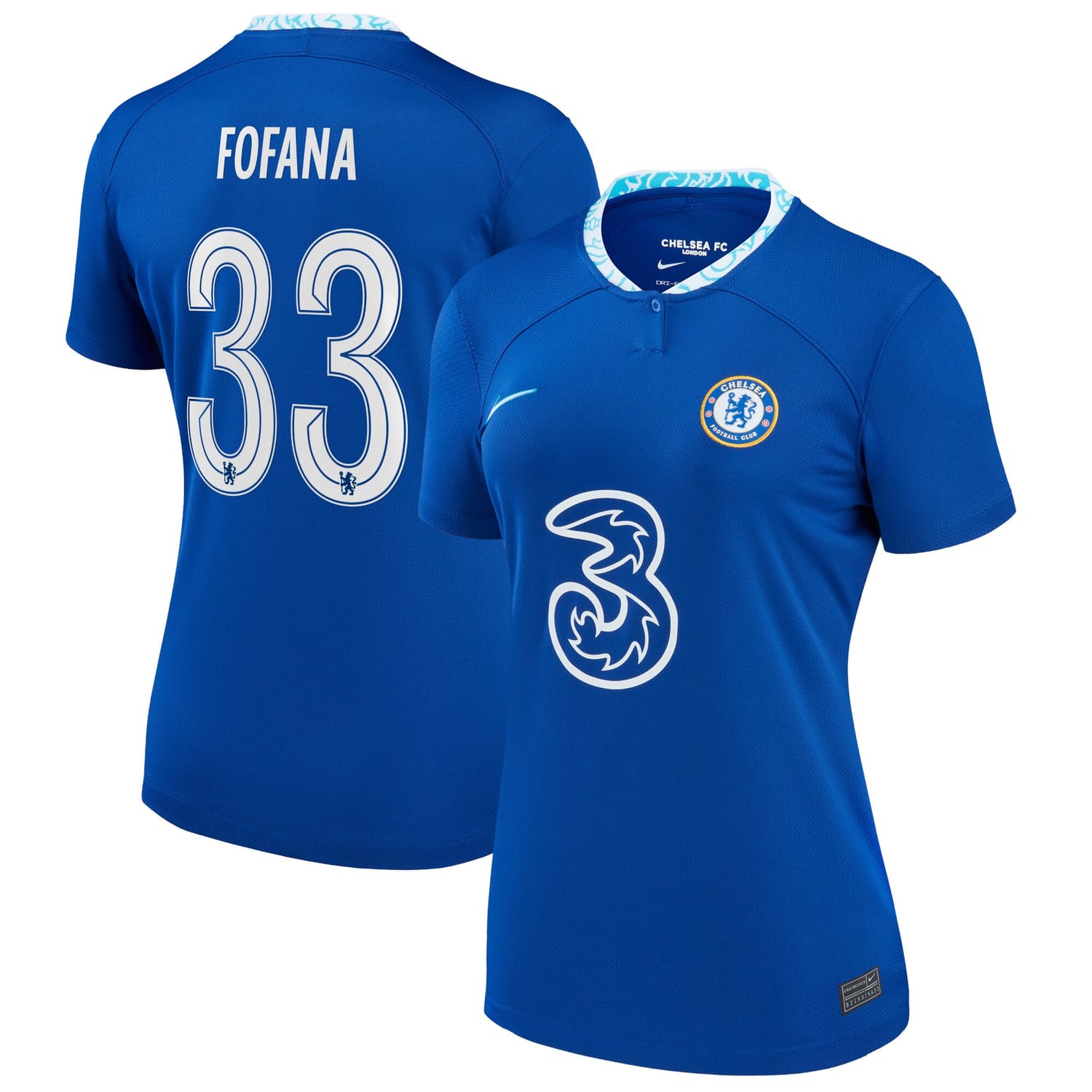 Premier League Chelsea Home Cup Jersey Shirt 2022-23 player Wesley Fofana 33 printing for Women