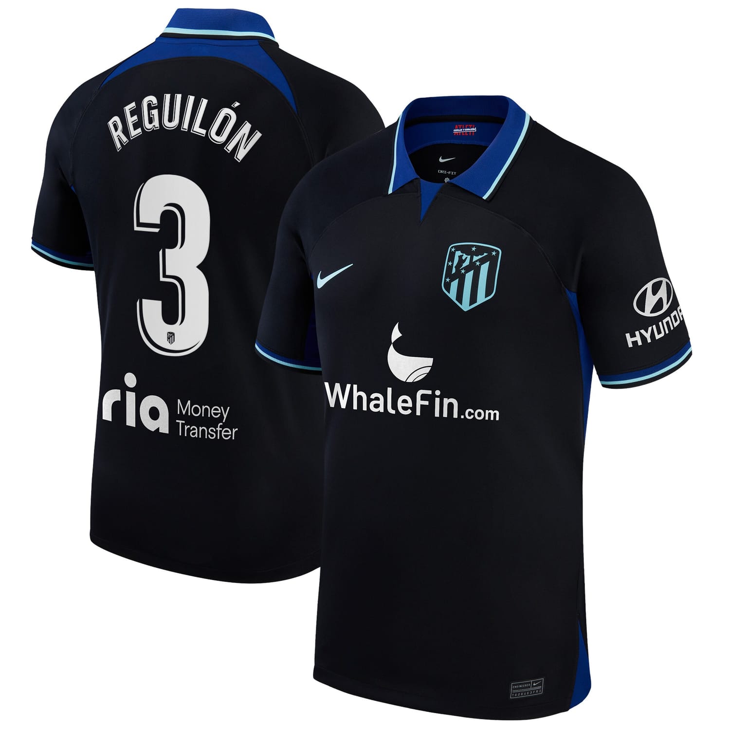 La Liga Atletico de Madrid Away Jersey Shirt 2022-23 player Sergio Reguilón 3 printing for Men