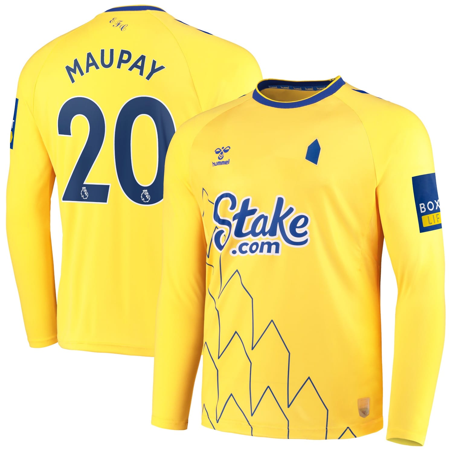 Premier League Everton Third Jersey Shirt Long Sleeve 2022-23 player Neal Maupay 20 printing for Men