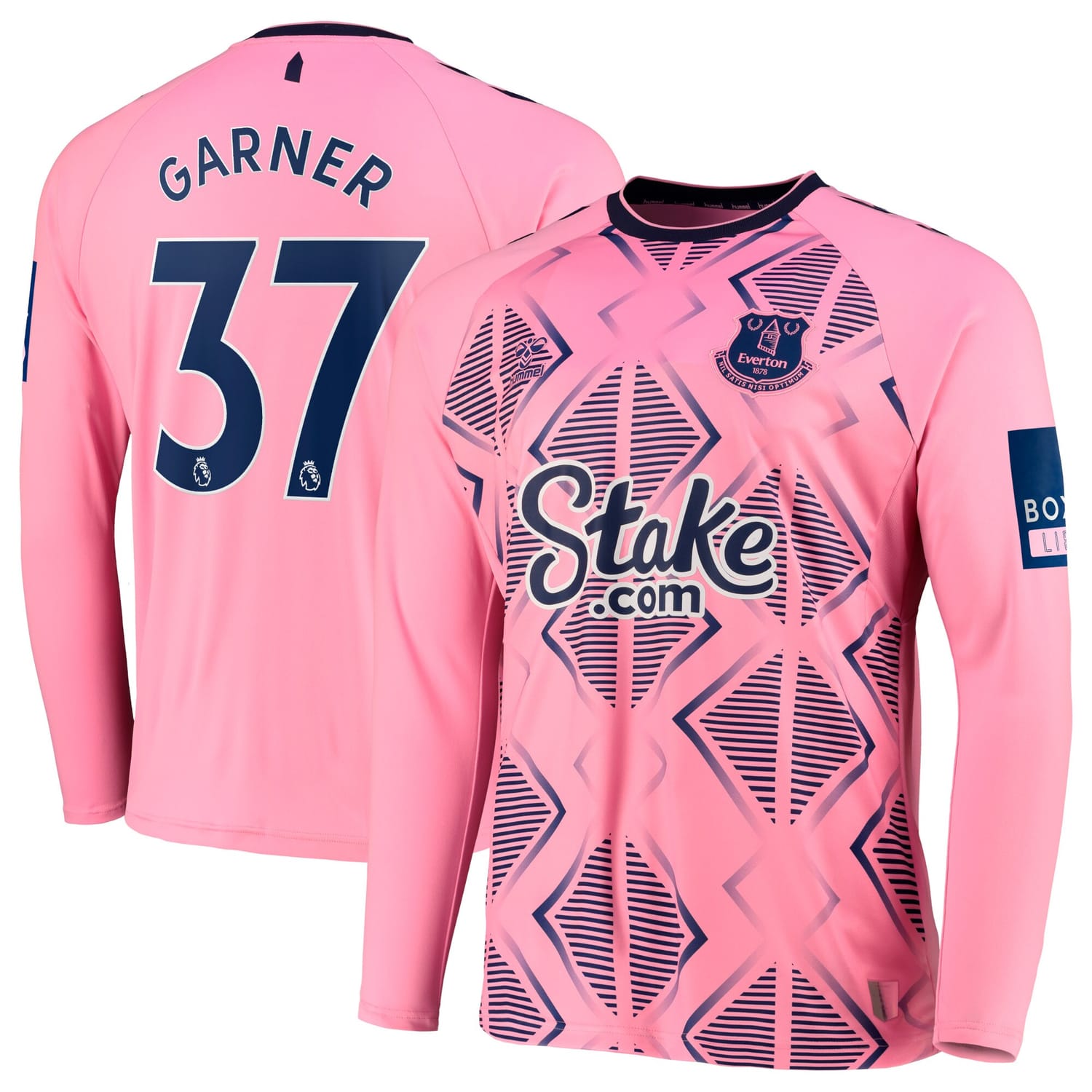 Premier League Everton Away Jersey Shirt Long Sleeve 2022-23 player James Garner 37 printing for Men