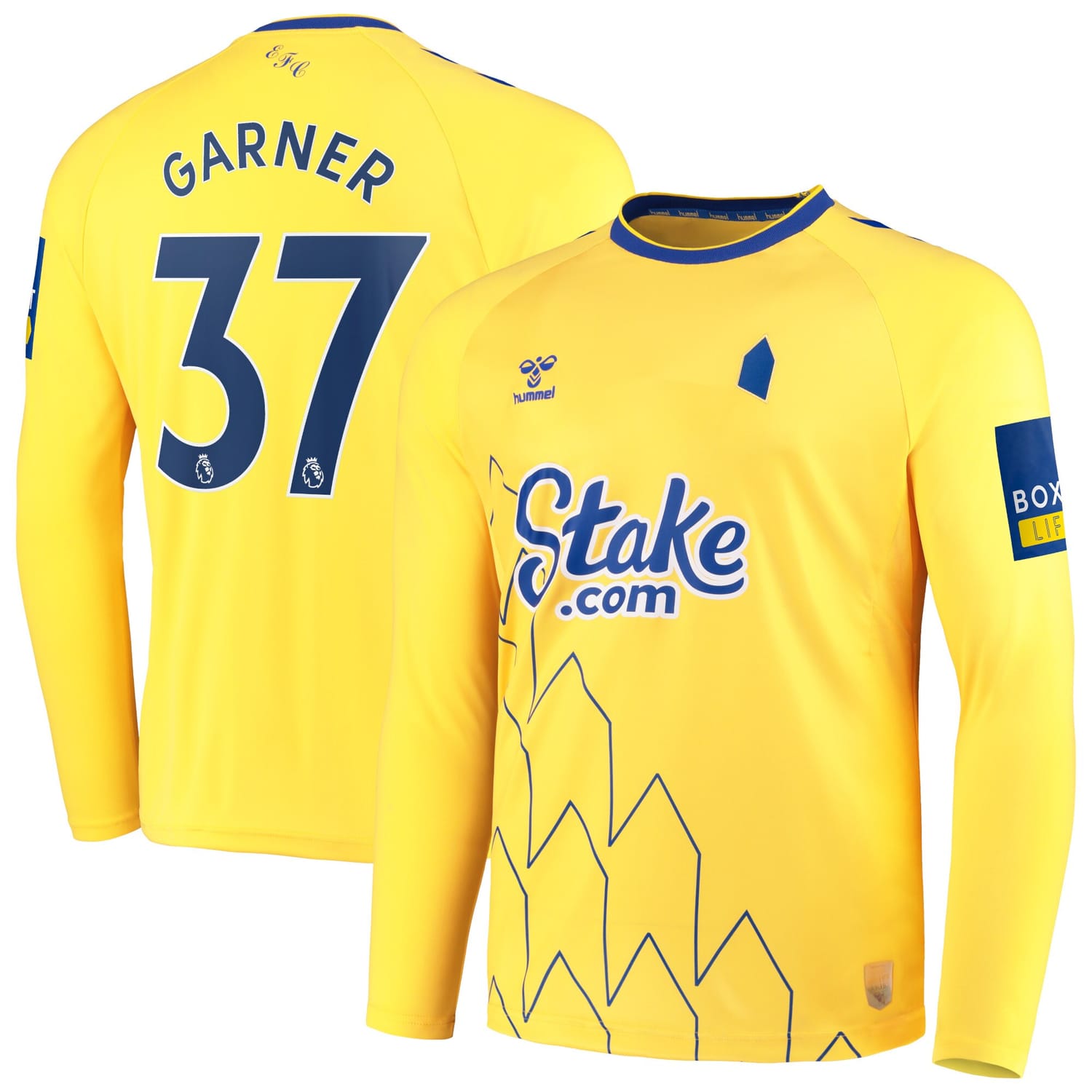 Premier League Everton Third Jersey Shirt Long Sleeve 2022-23 player James Garner 37 printing for Men