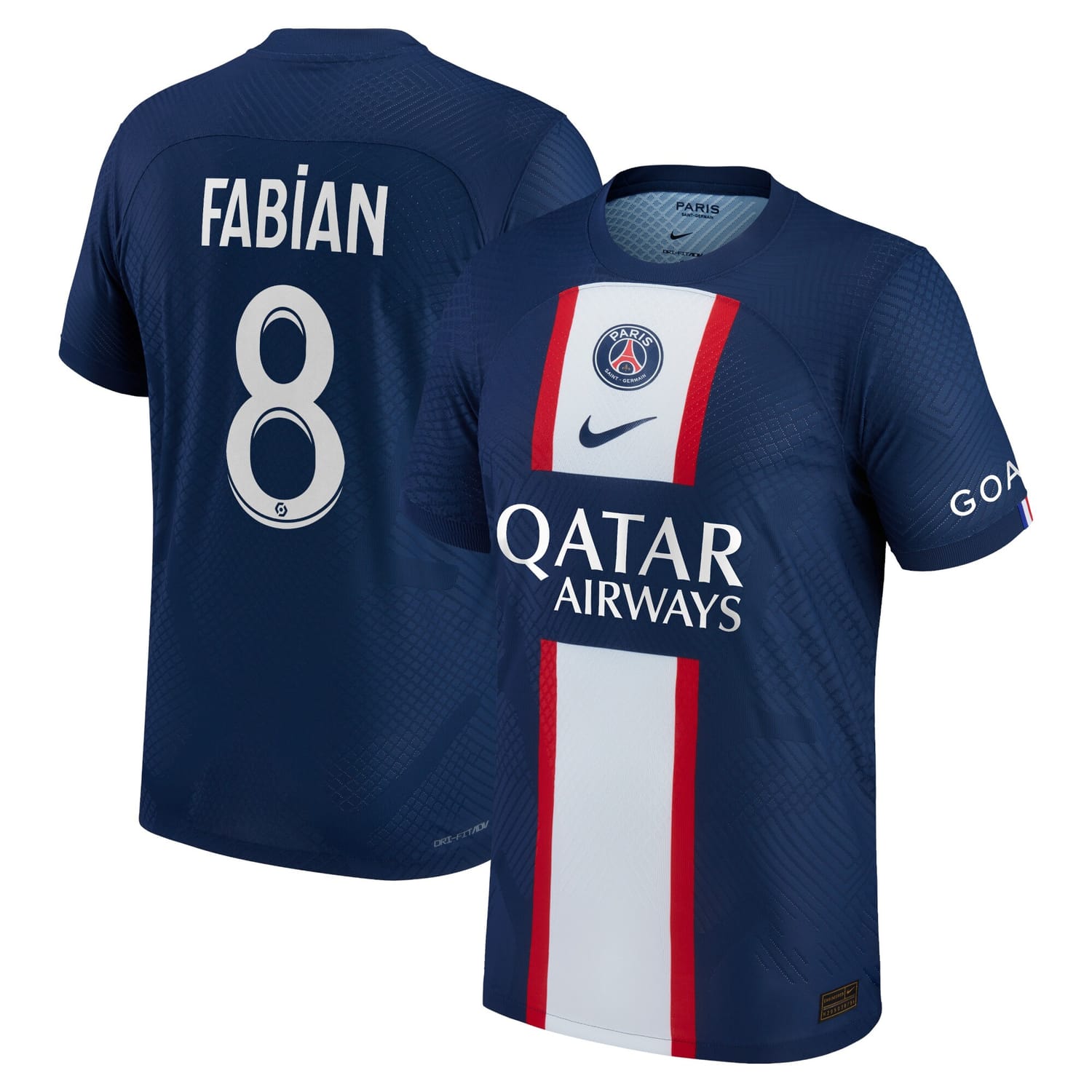 Ligue 1 Paris Saint-Germain Home Authentic Jersey Shirt 2022-23 player Fabian Ruiz 8 printing for Men