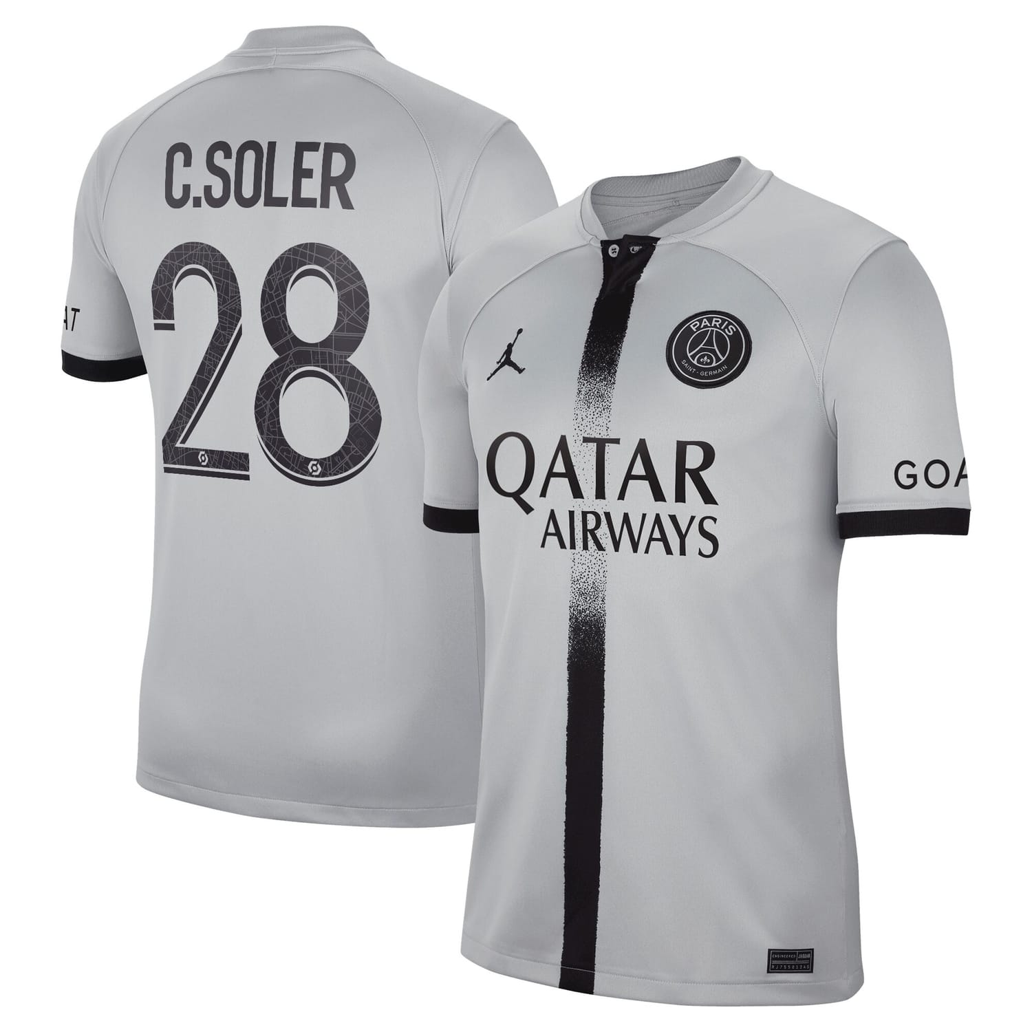 Ligue 1 Paris Saint-Germain Away Jersey Shirt 2022-23 player Carlos Soler 28 printing for Men