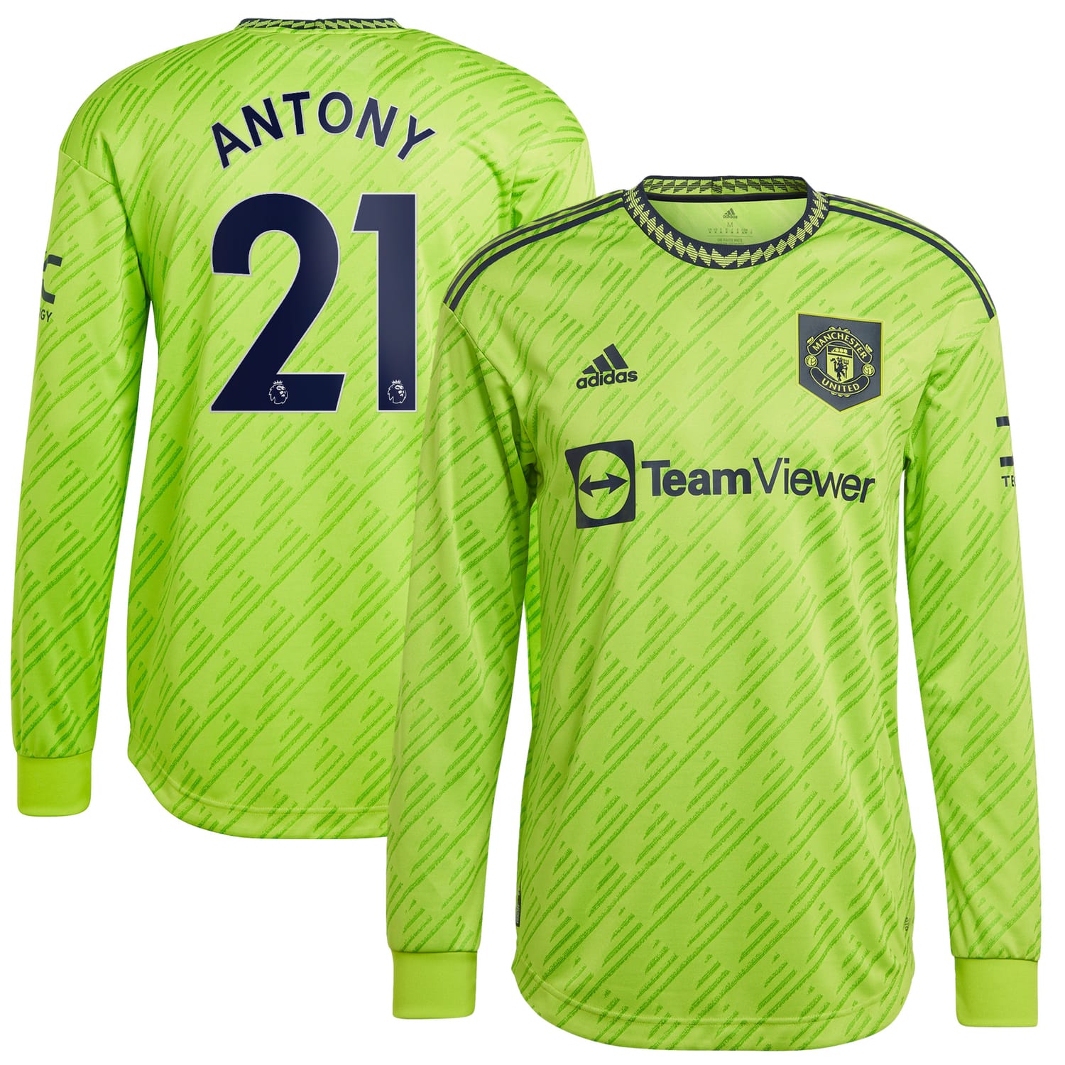 Premier League Manchester United Third Authentic Jersey Shirt Long Sleeve 2022-23 player Antony 21 printing for Men