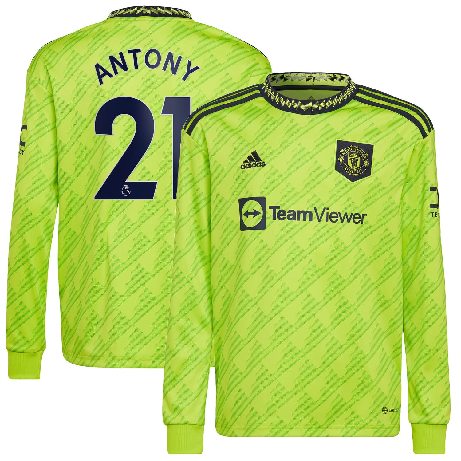 Premier League Manchester United Third Jersey Shirt Long Sleeve 2022-23 player Antony 21 printing for Men