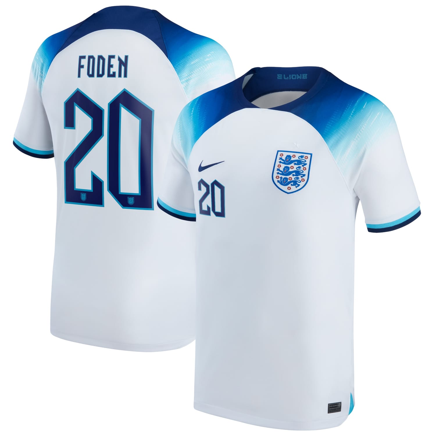 England National Team Home Jersey Shirt 2022 player Phil Foden 20 printing for Men