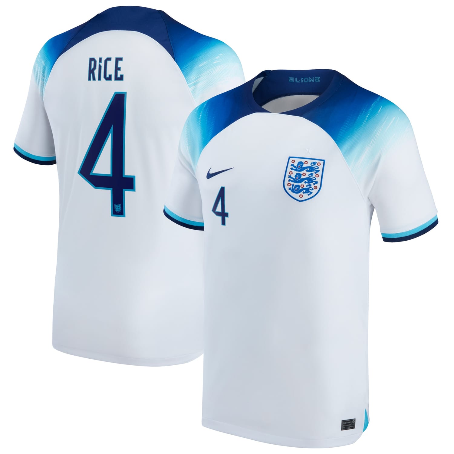England National Team Home Jersey Shirt 2022 player Declan Rice 4 printing for Men