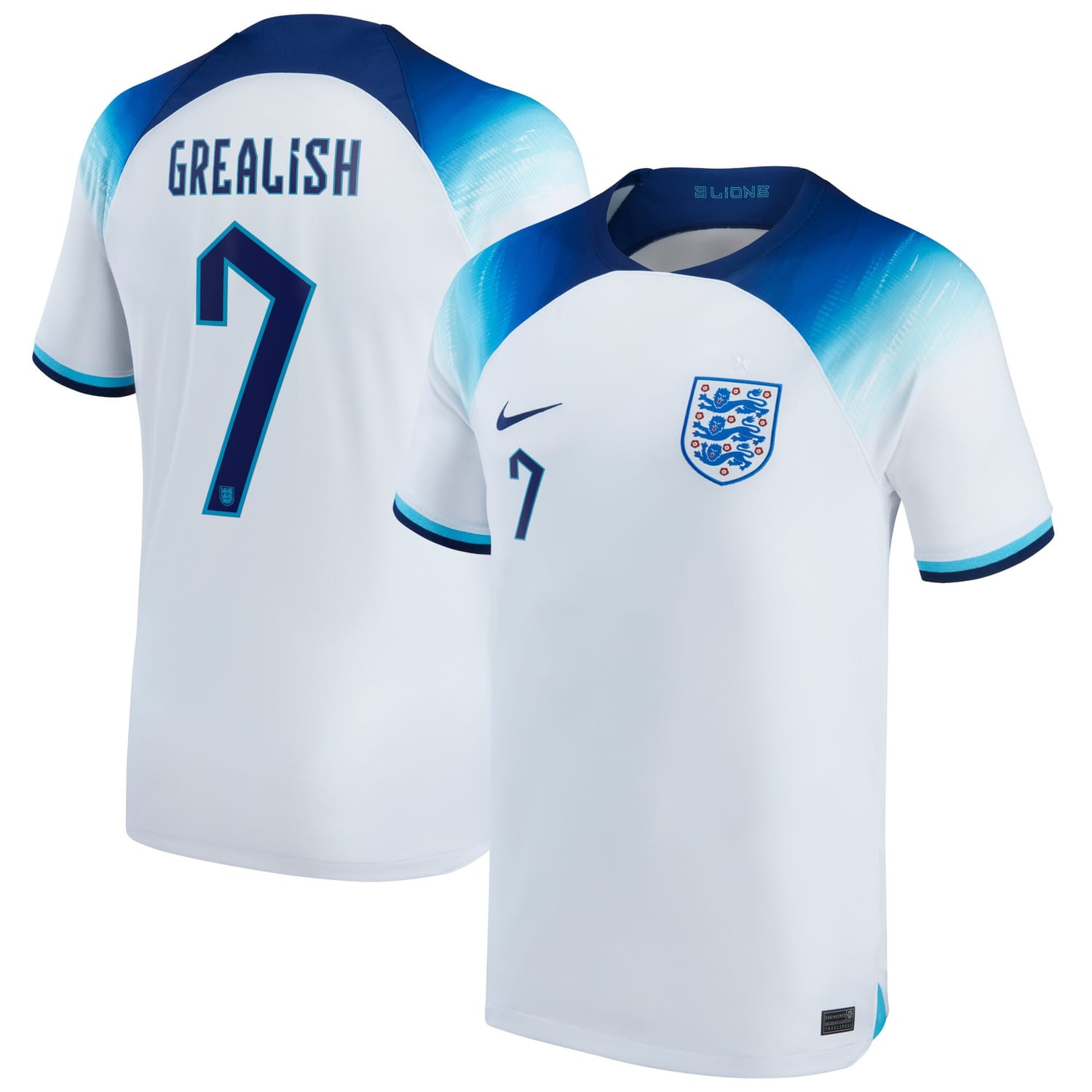 England National Team Home Jersey Shirt 2022 player Jack Grealish 7 printing for Men