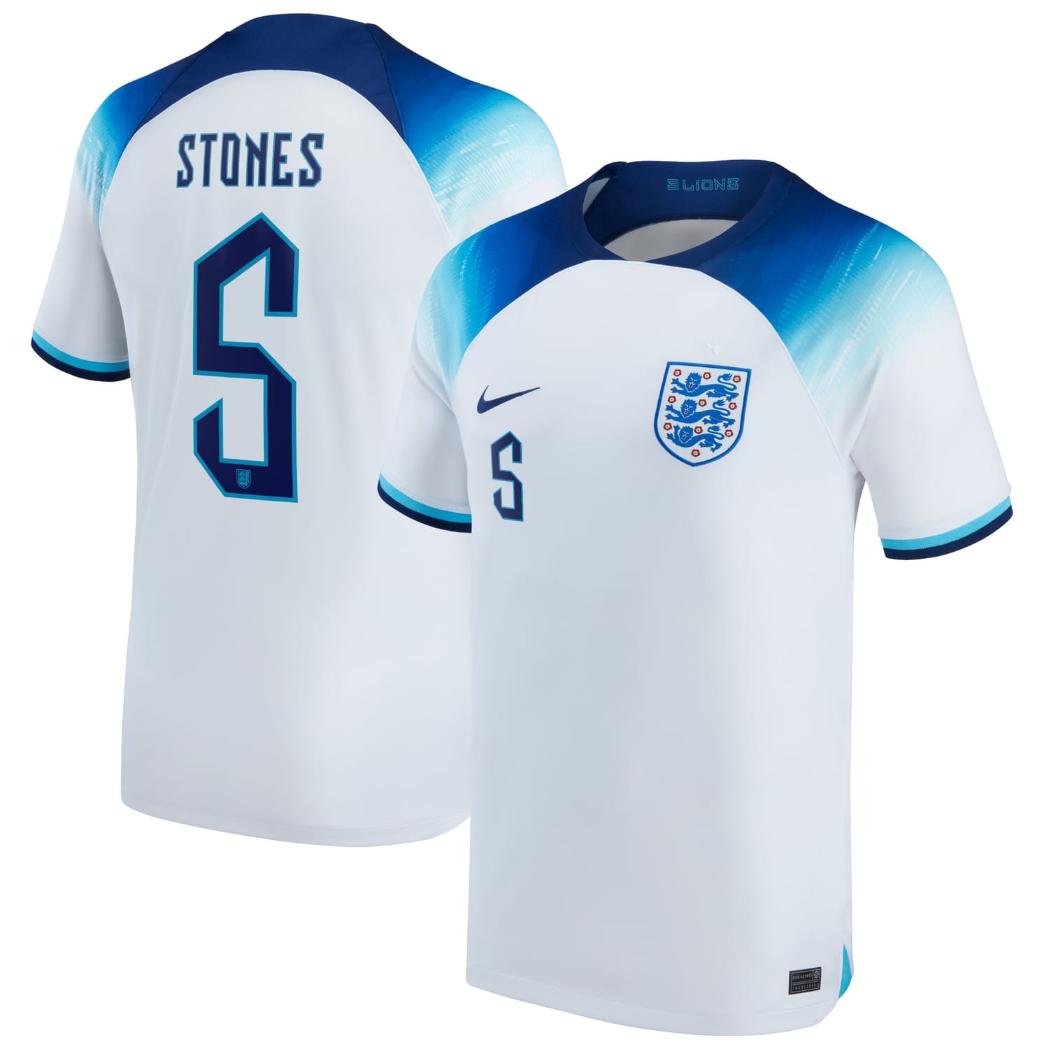 England National Team Home Jersey Shirt 2022 player John Stones 5 printing for Men