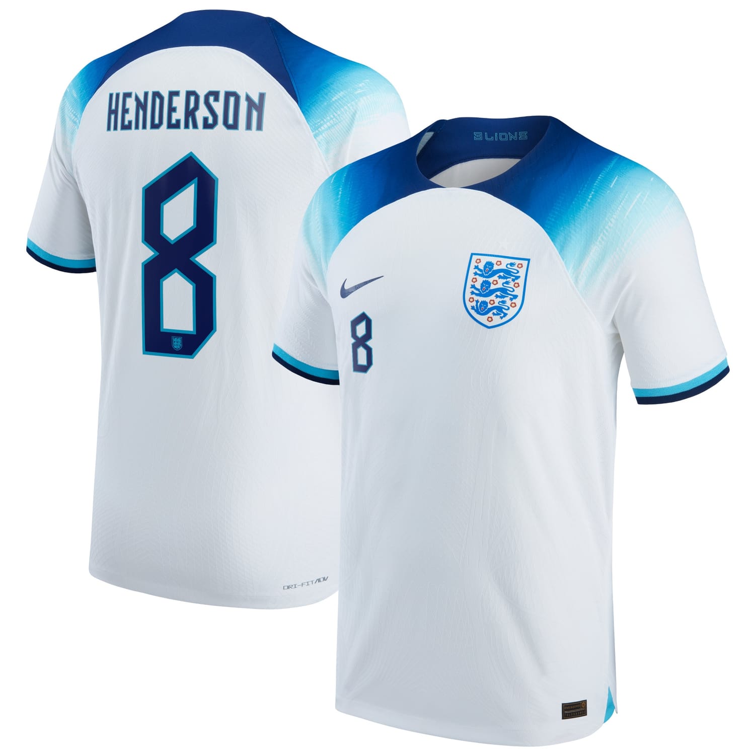 England National Team Home Authentic Jersey Shirt 2022 player Jordan Henderson 8 printing for Men
