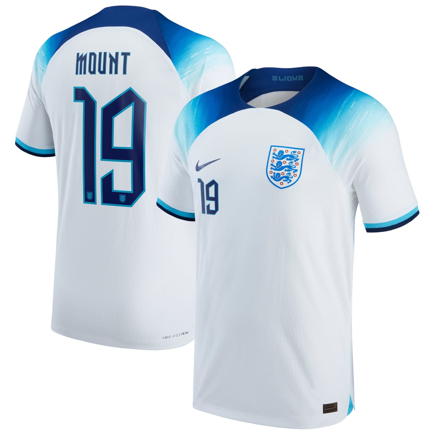 England National Team Home Authentic Jersey Shirt 2022 player Mason Mount 19 printing for Men