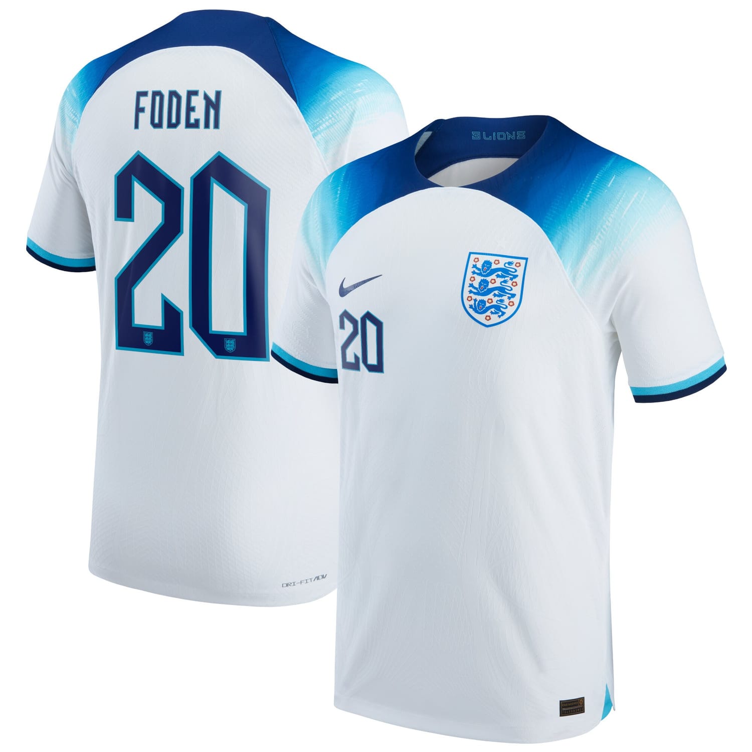 England National Team Home Authentic Jersey Shirt 2022 player Phil Foden 20 printing for Men