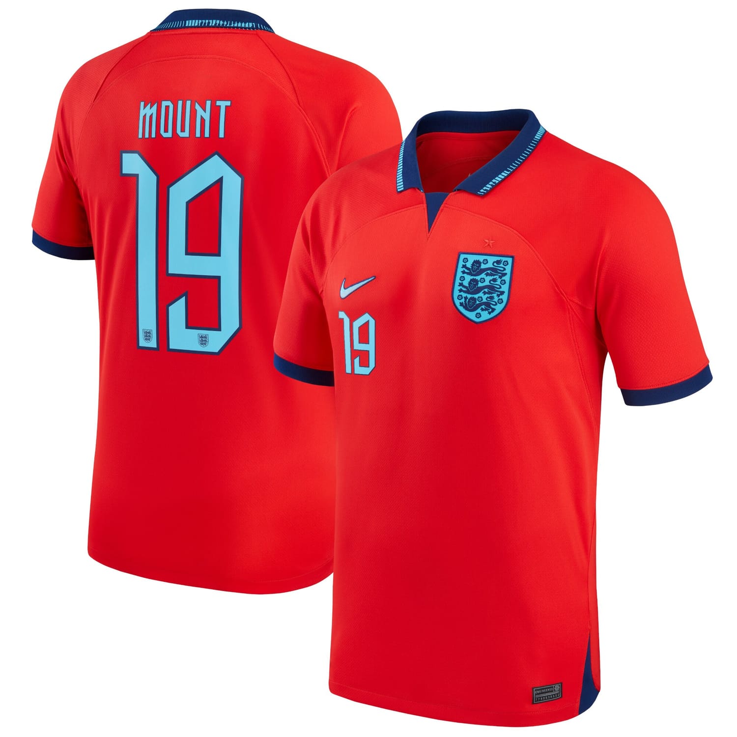 England National Team Away Jersey Shirt 2022 player Mason Mount 19 printing for Men