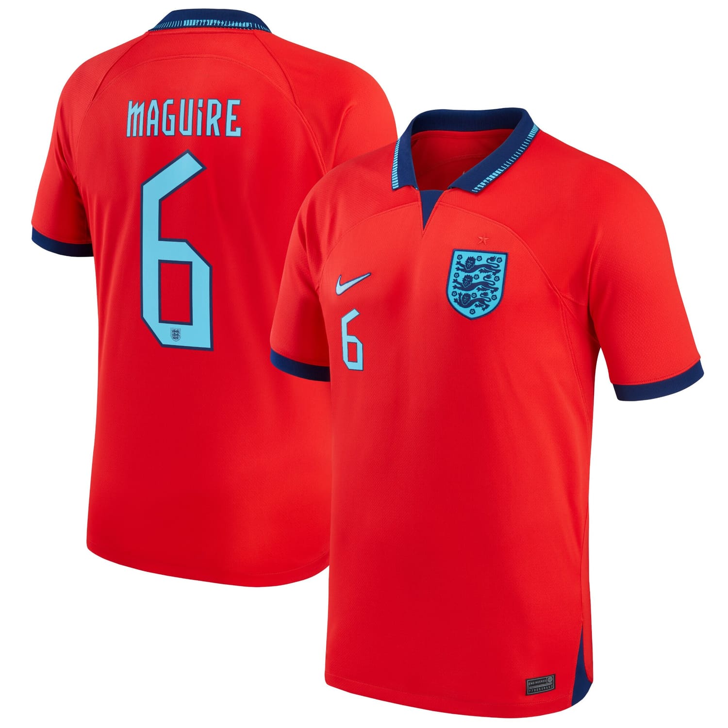 England National Team Away Jersey Shirt 2022 player Harry Maguire 6 printing for Men