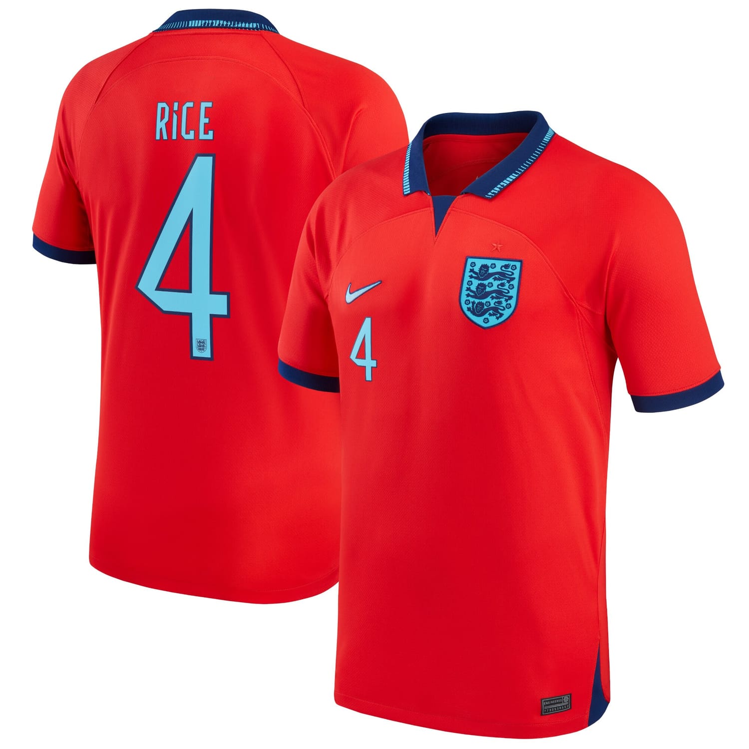 England National Team Away Jersey Shirt 2022 player Declan Rice 4 printing for Men