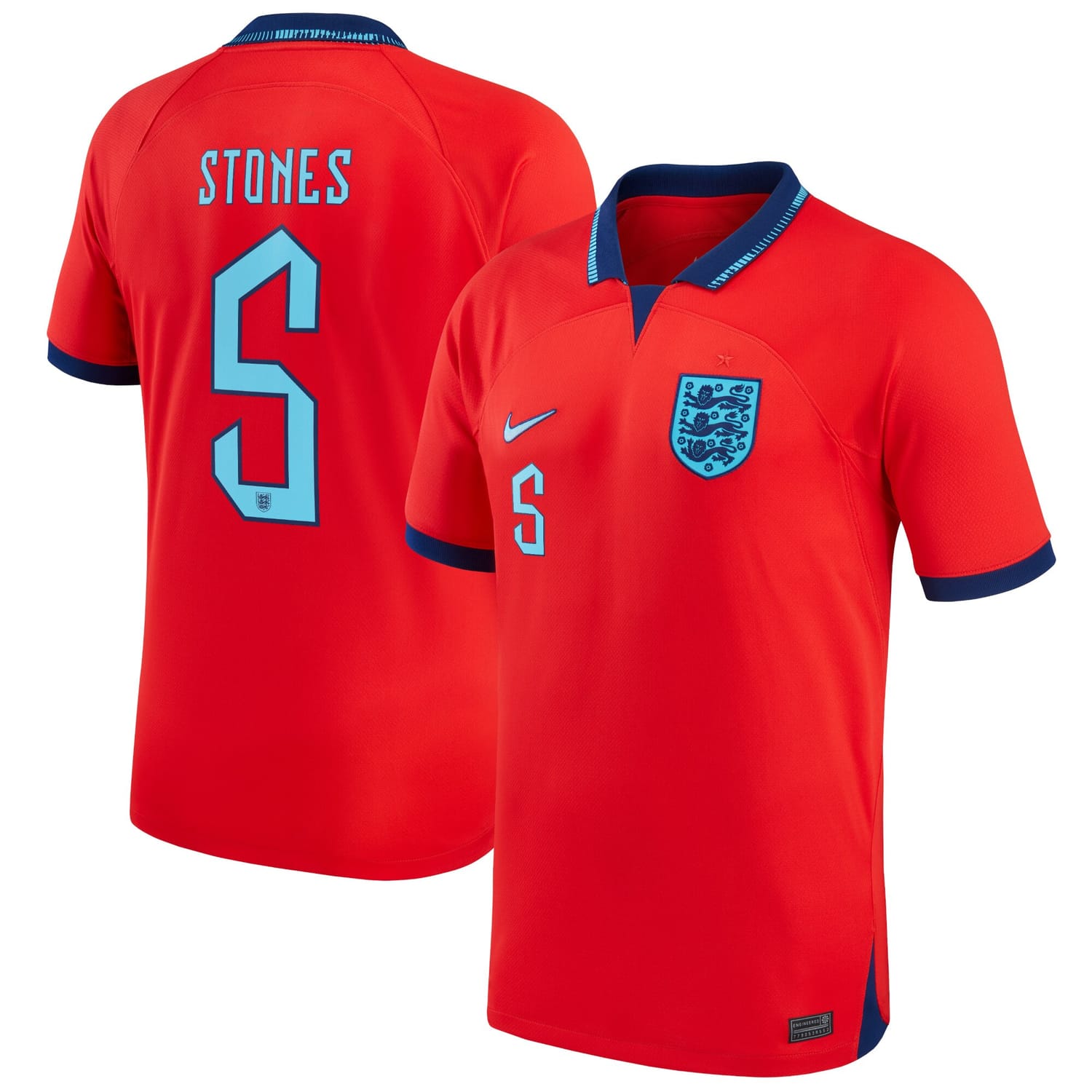England National Team Away Jersey Shirt 2022 player John Stones 5 printing for Men