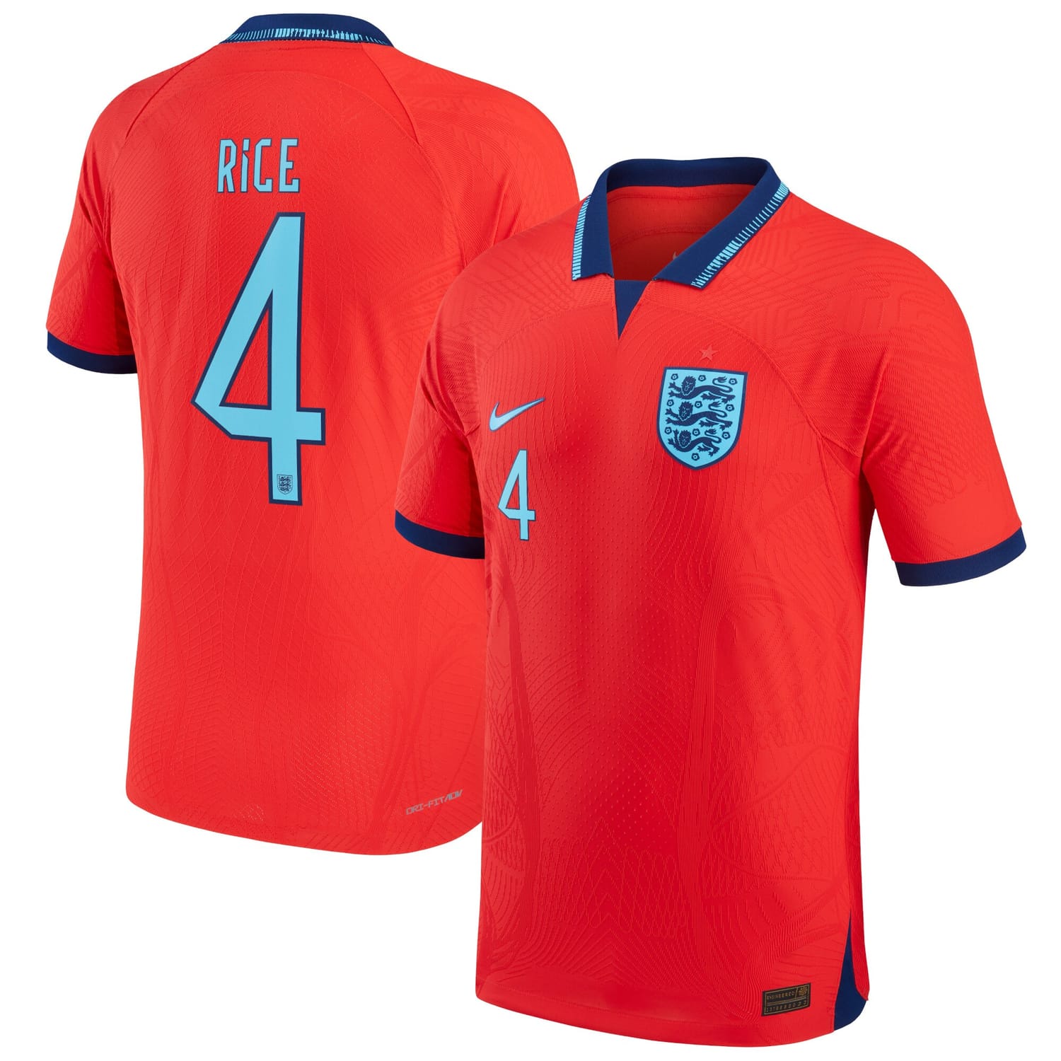 England National Team Away Authentic Jersey Shirt 2022 player Declan Rice 4 printing for Men