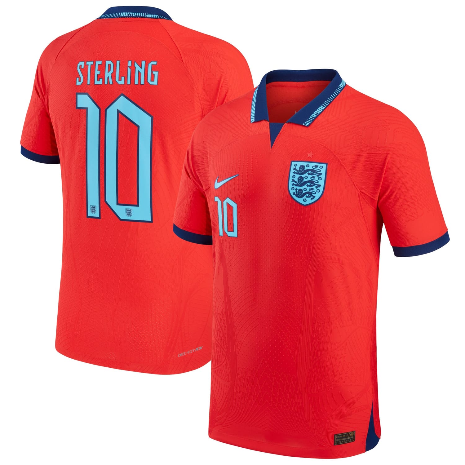 England National Team Away Authentic Jersey Shirt 2022 player Raheem Sterling 10 printing for Men