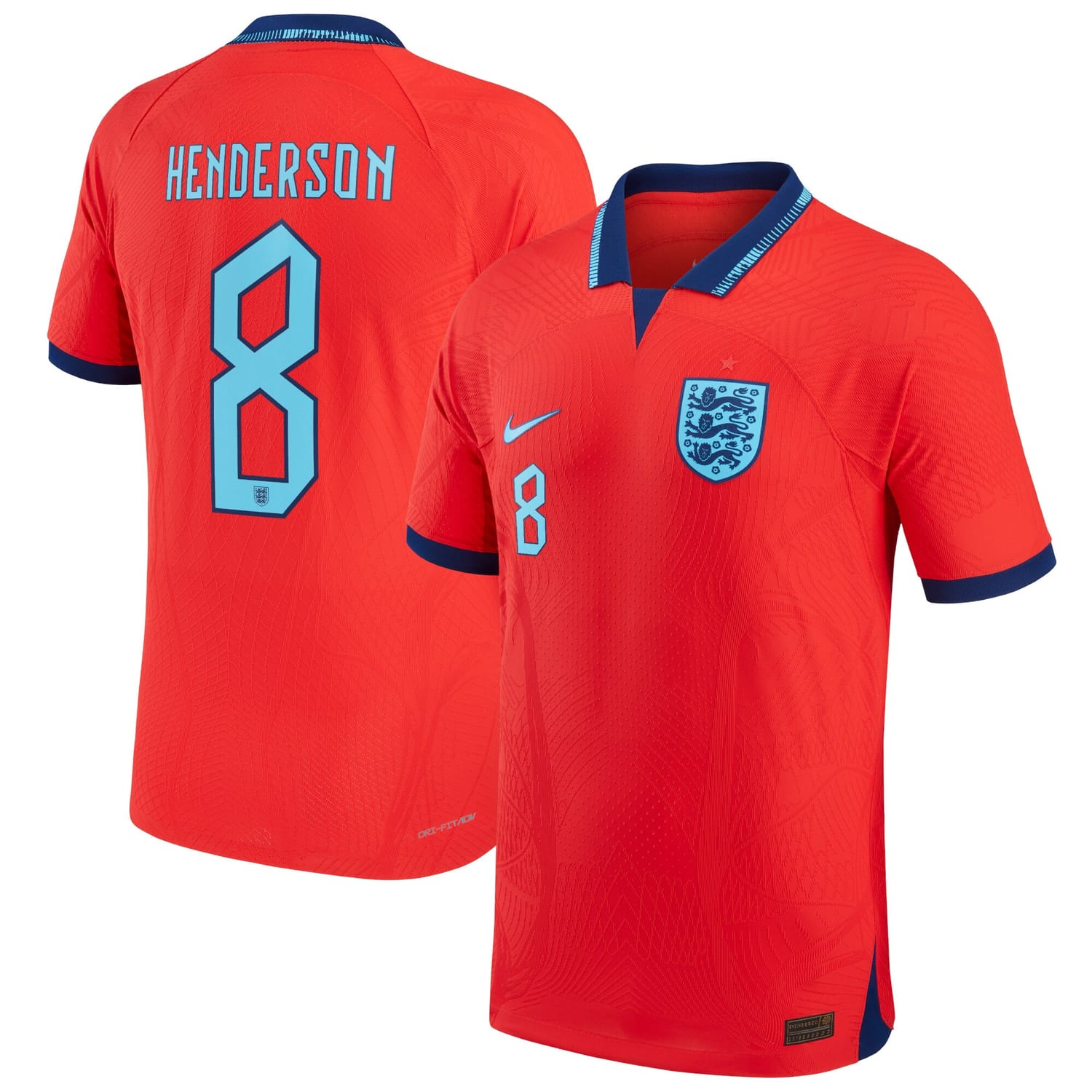 England National Team Away Authentic Jersey Shirt 2022 player Jordan Henderson 8 printing for Men