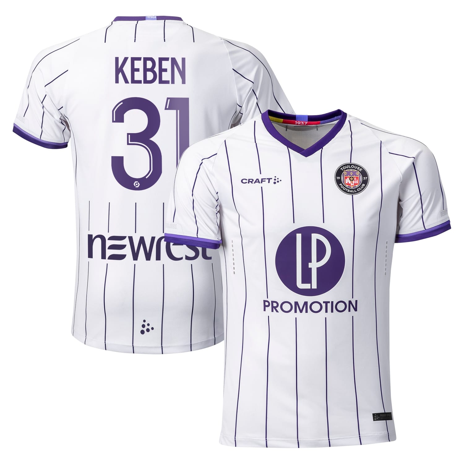 Ligue 1 Toulouse Home Pro Jersey Shirt 2022-23 player Kévin Keben 31 printing for Men