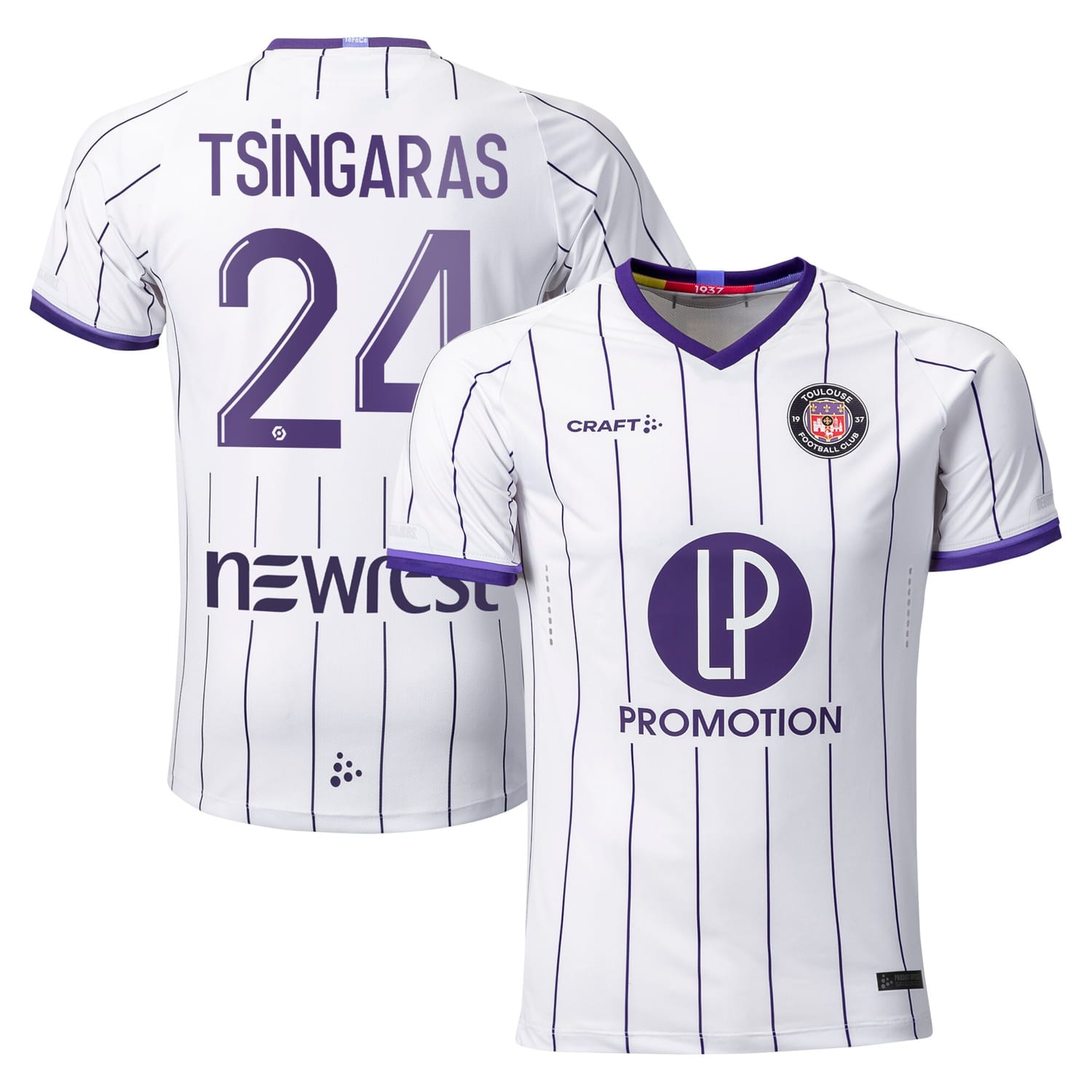 Ligue 1 Toulouse Home Pro Jersey Shirt 2022-23 player Theocharis Tsingaras 24 printing for Men