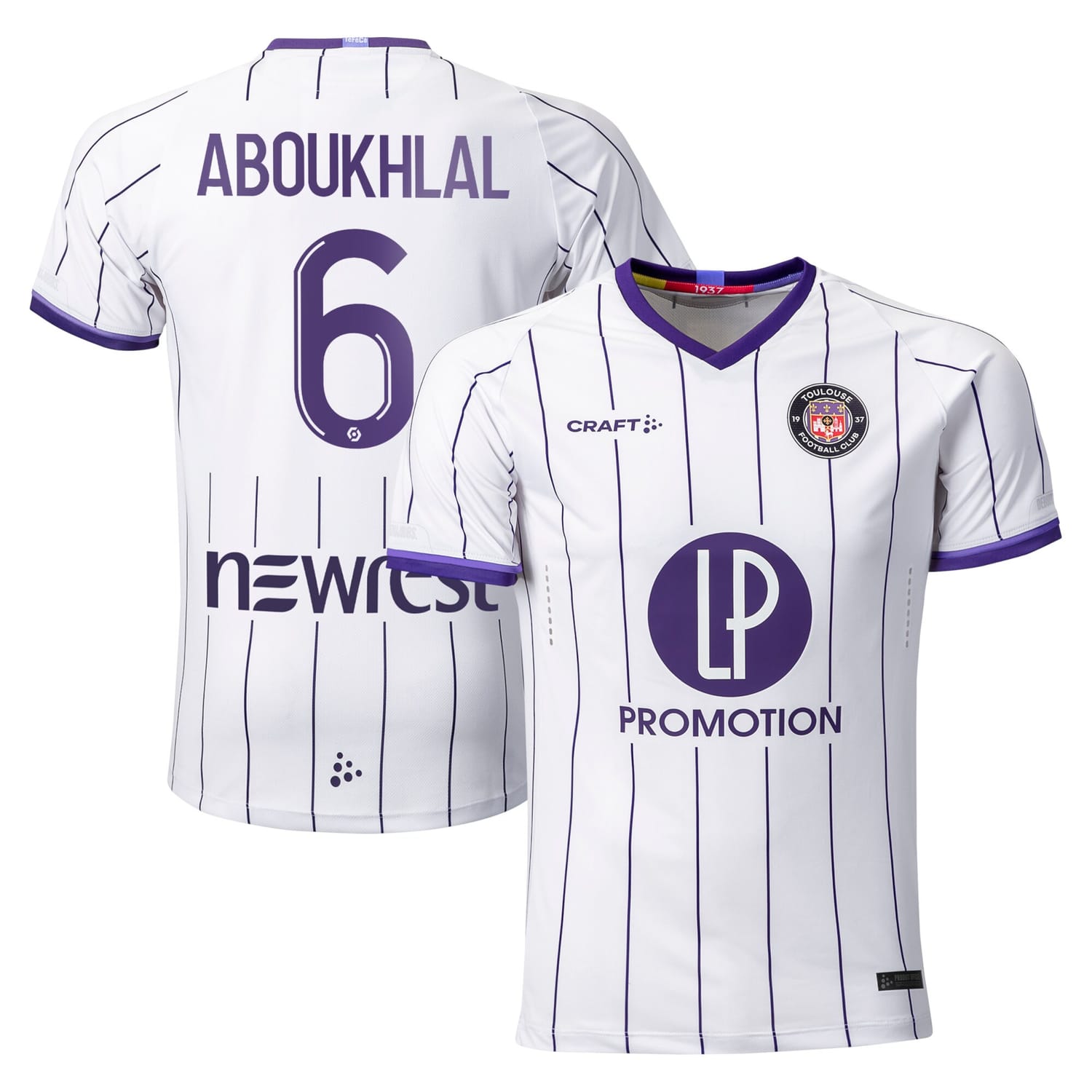 Ligue 1 Toulouse Home Pro Jersey Shirt 2022-23 player Zakaria Aboukhlal 6 printing for Men