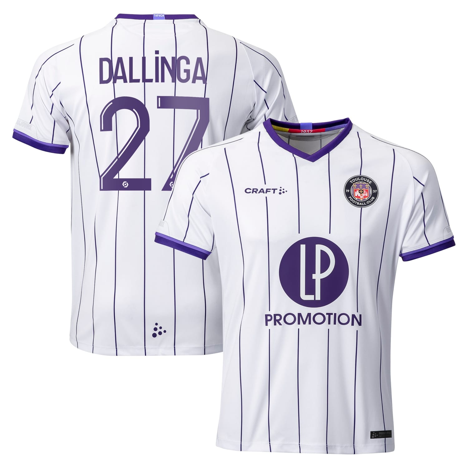 Ligue 1 Toulouse Home Jersey Shirt 2022-23 player Thijs Dallinga 27 printing for Men