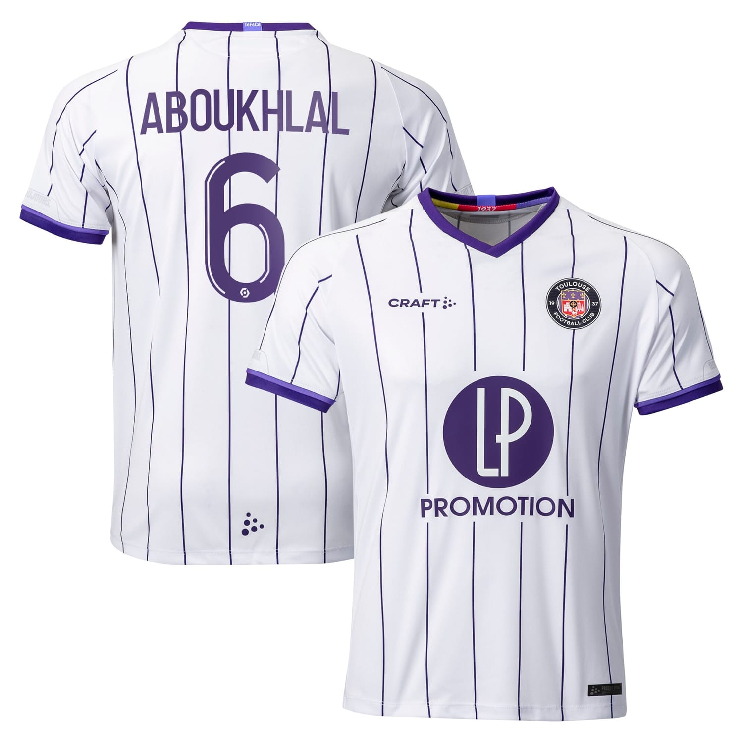 Ligue 1 Toulouse Home Jersey Shirt 2022-23 player Zakaria Aboukhlal 6 printing for Men