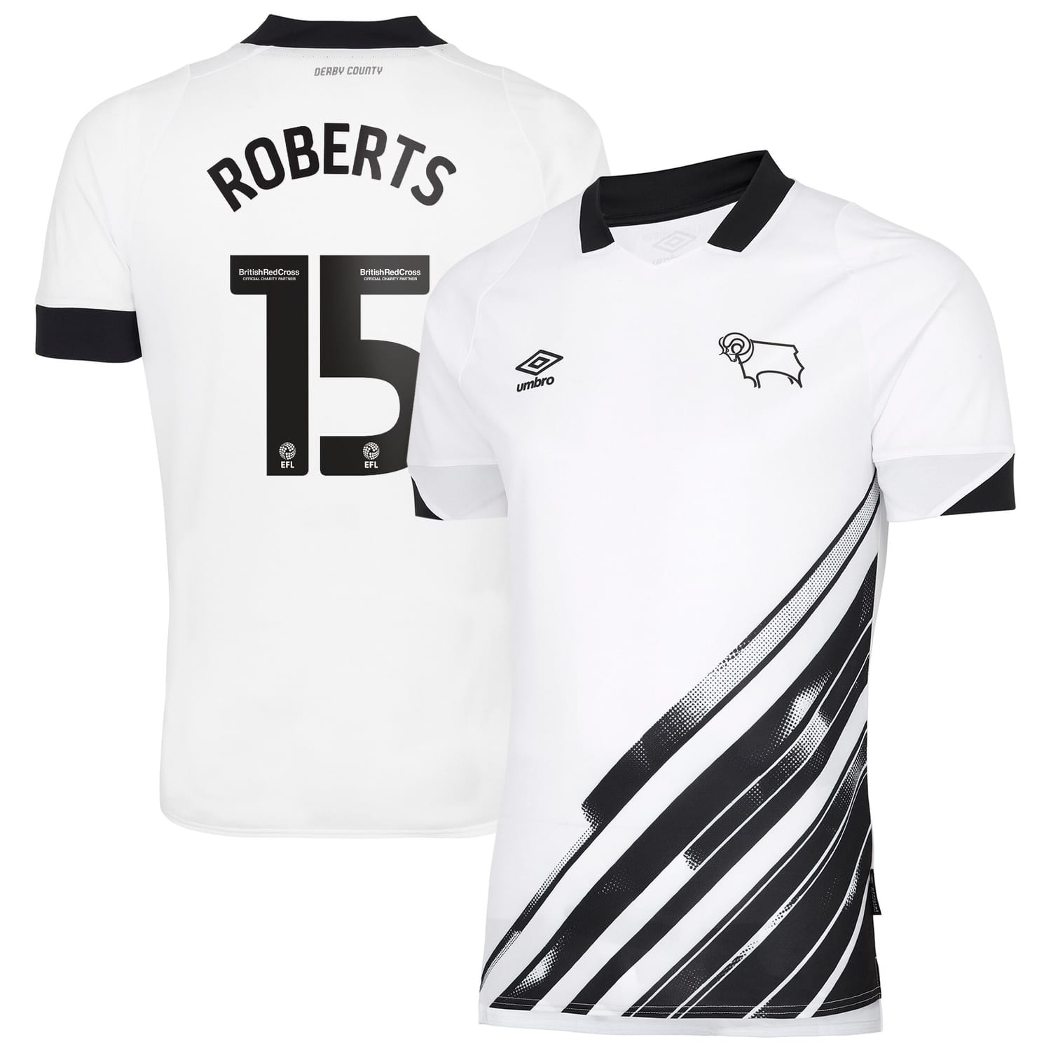 EFL League One Derby County Home Jersey Shirt 2022-23 player Roberts 15 printing for Men
