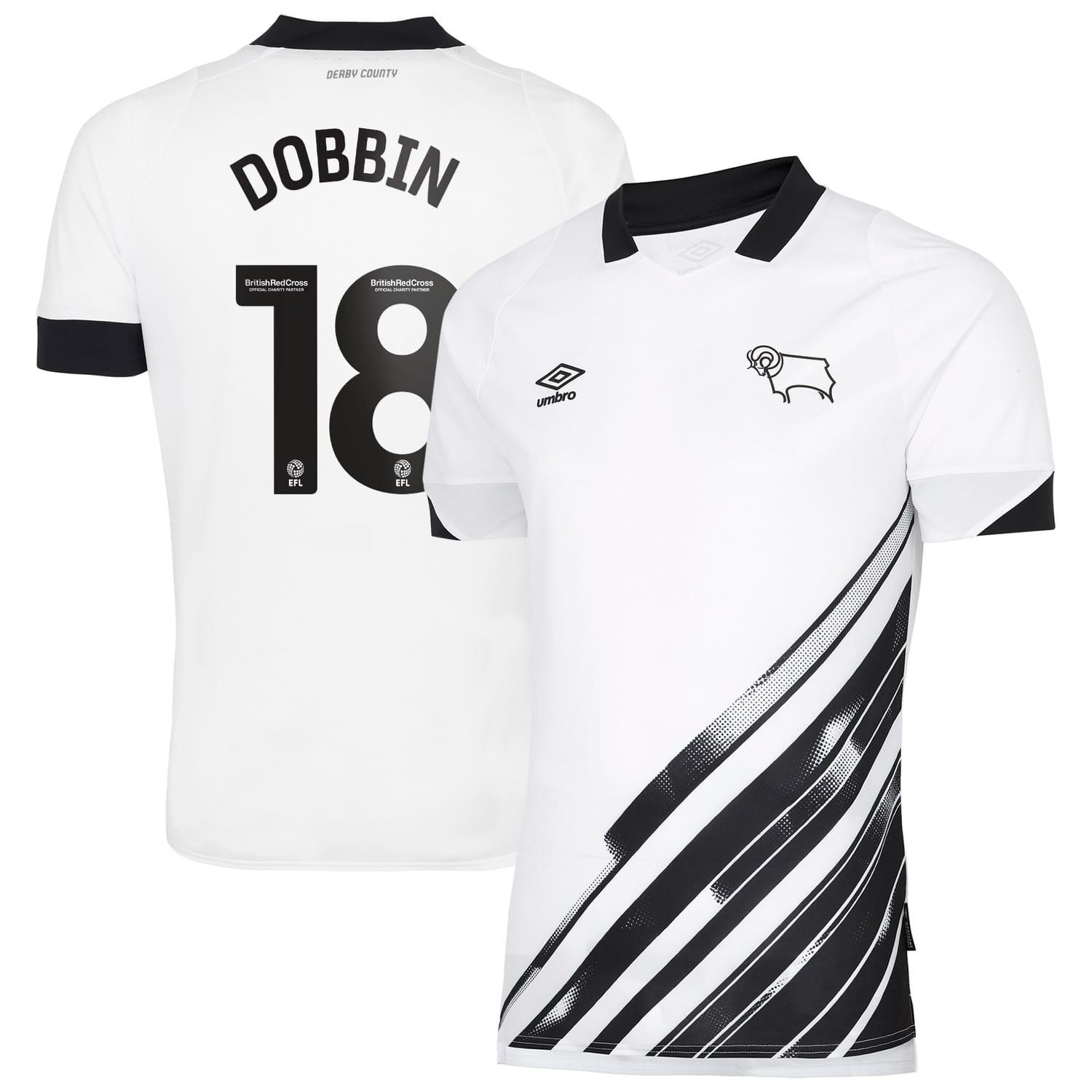 EFL League One Derby County Home Jersey Shirt 2022-23 player Dobbin 18 printing for Men