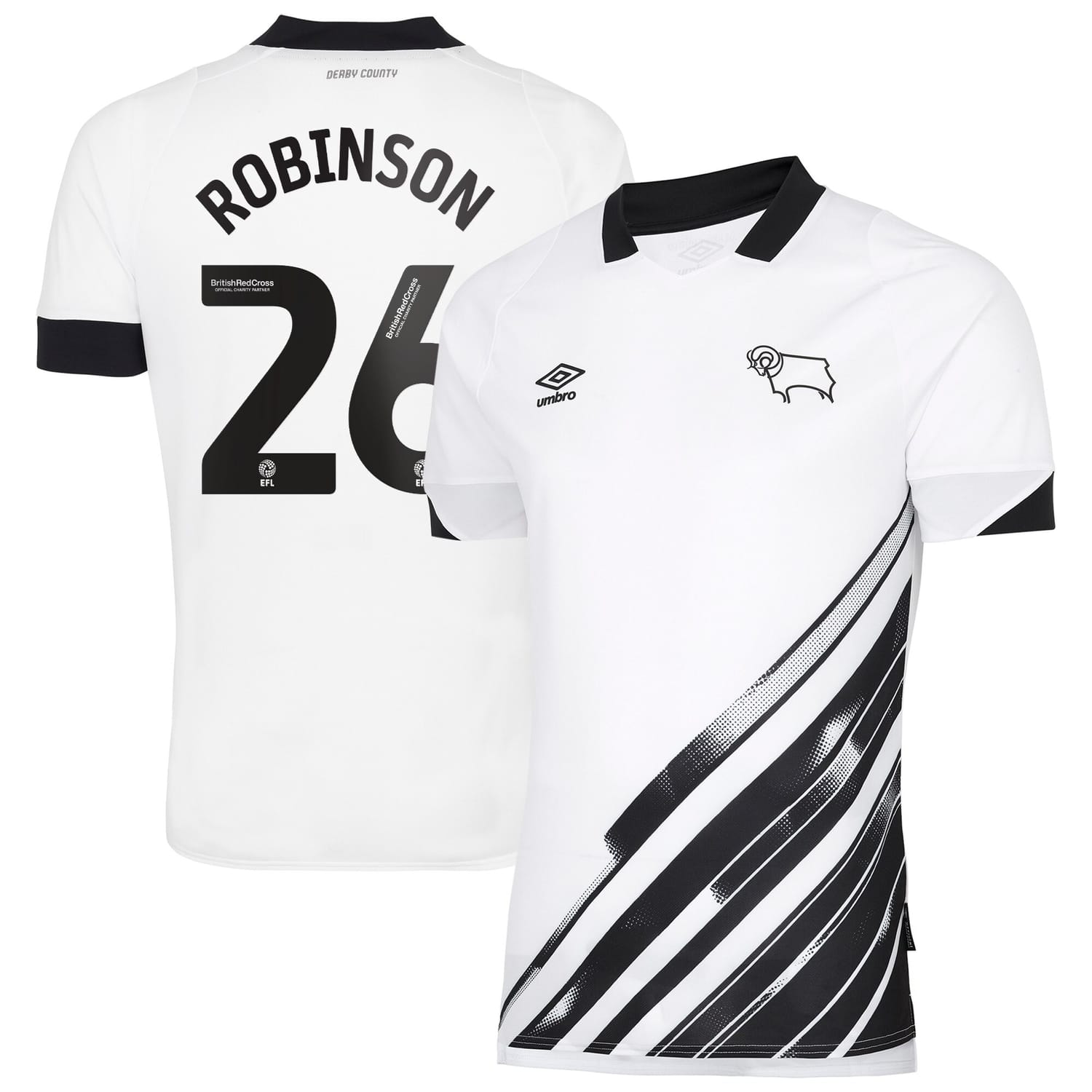 EFL League One Derby County Home Jersey Shirt 2022-23 player Robinson 26 printing for Men