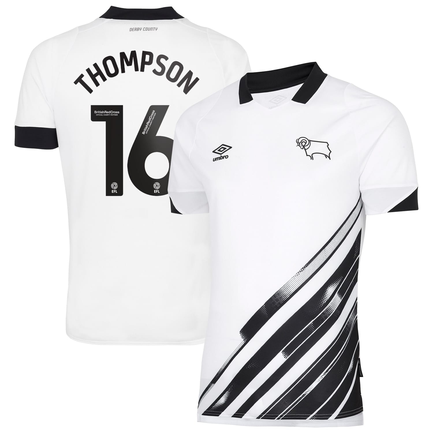 EFL League One Derby County Home Jersey Shirt 2022-23 player Thompson 16 printing for Men