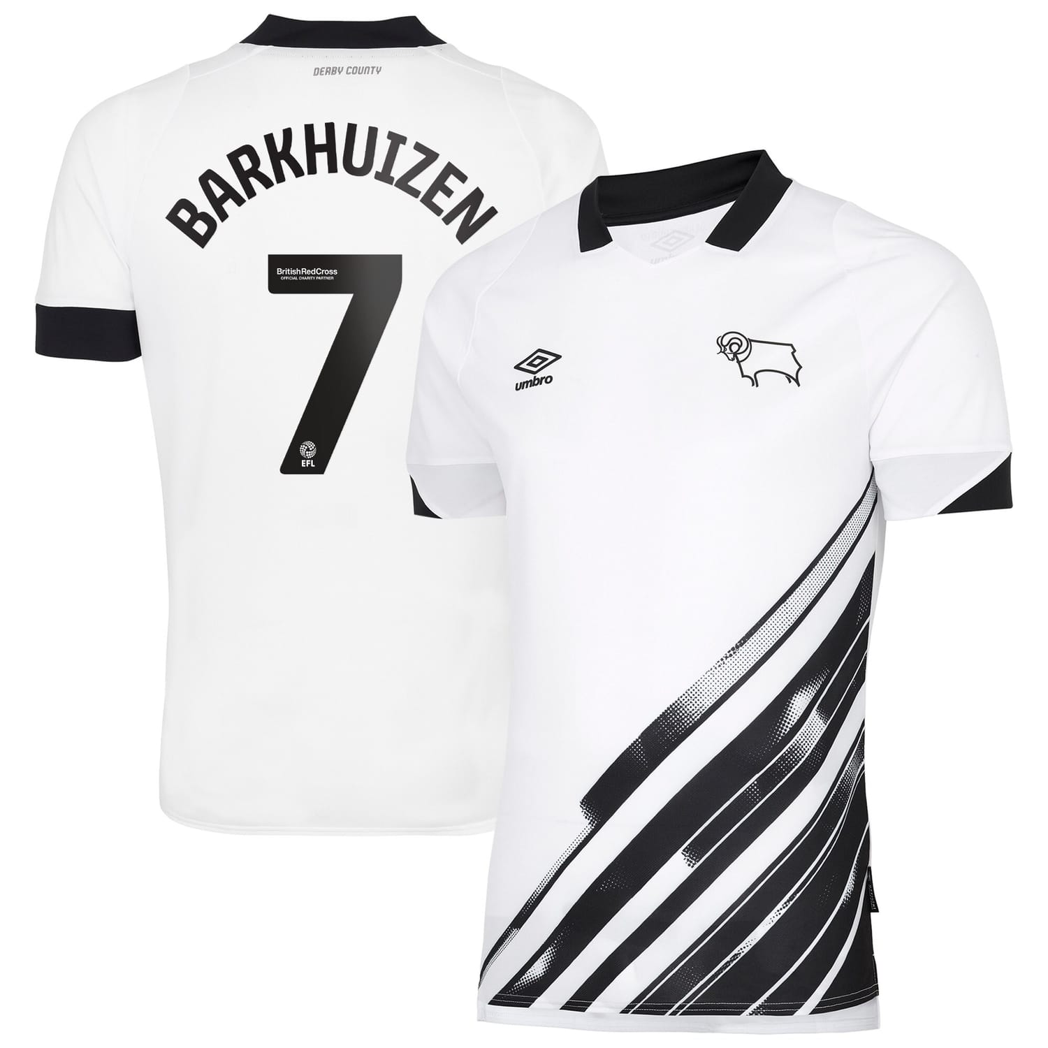 EFL League One Derby County Home Jersey Shirt 2022-23 player Barkhuizen 7 printing for Men