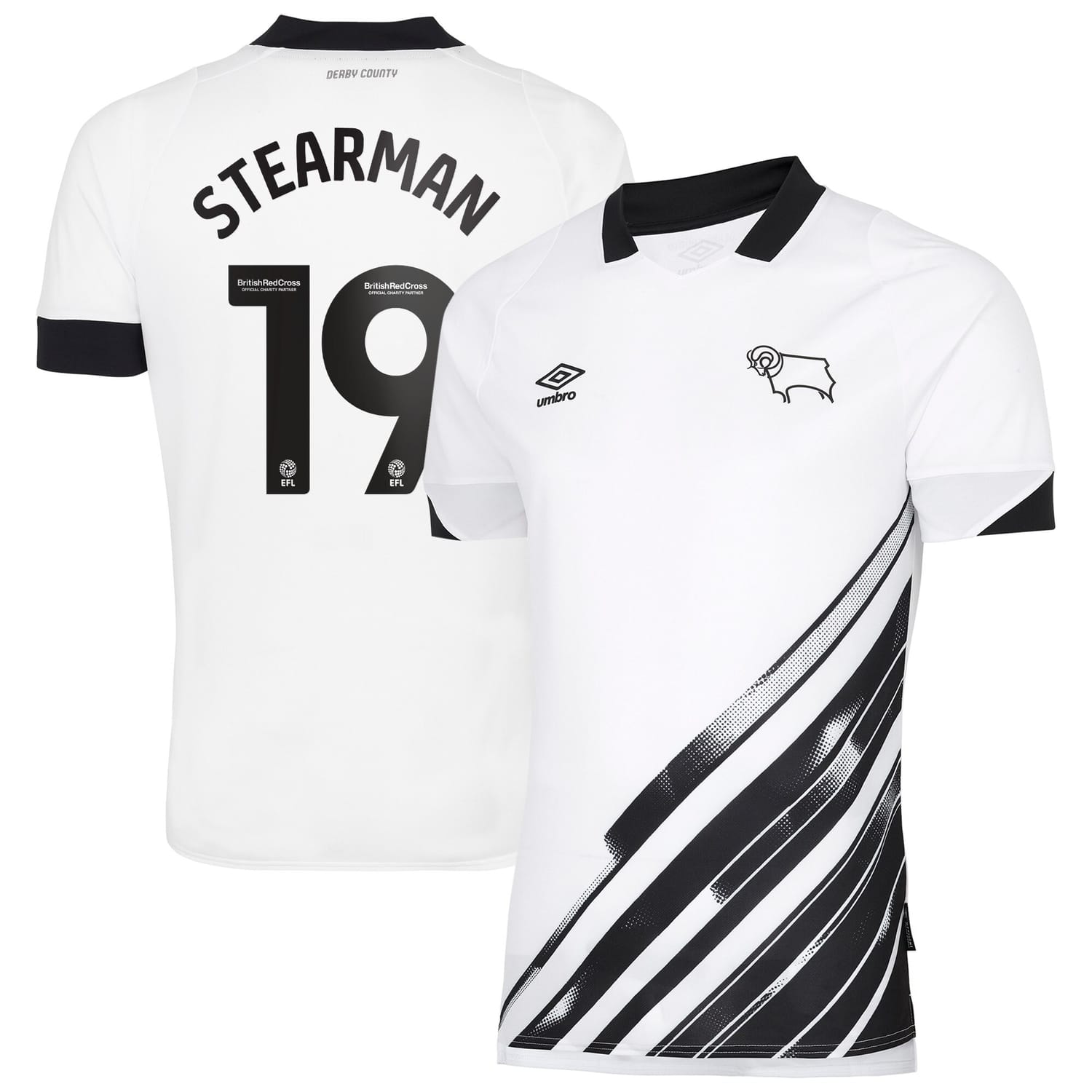 EFL League One Derby County Home Jersey Shirt 2022-23 player Stearman 19 printing for Men