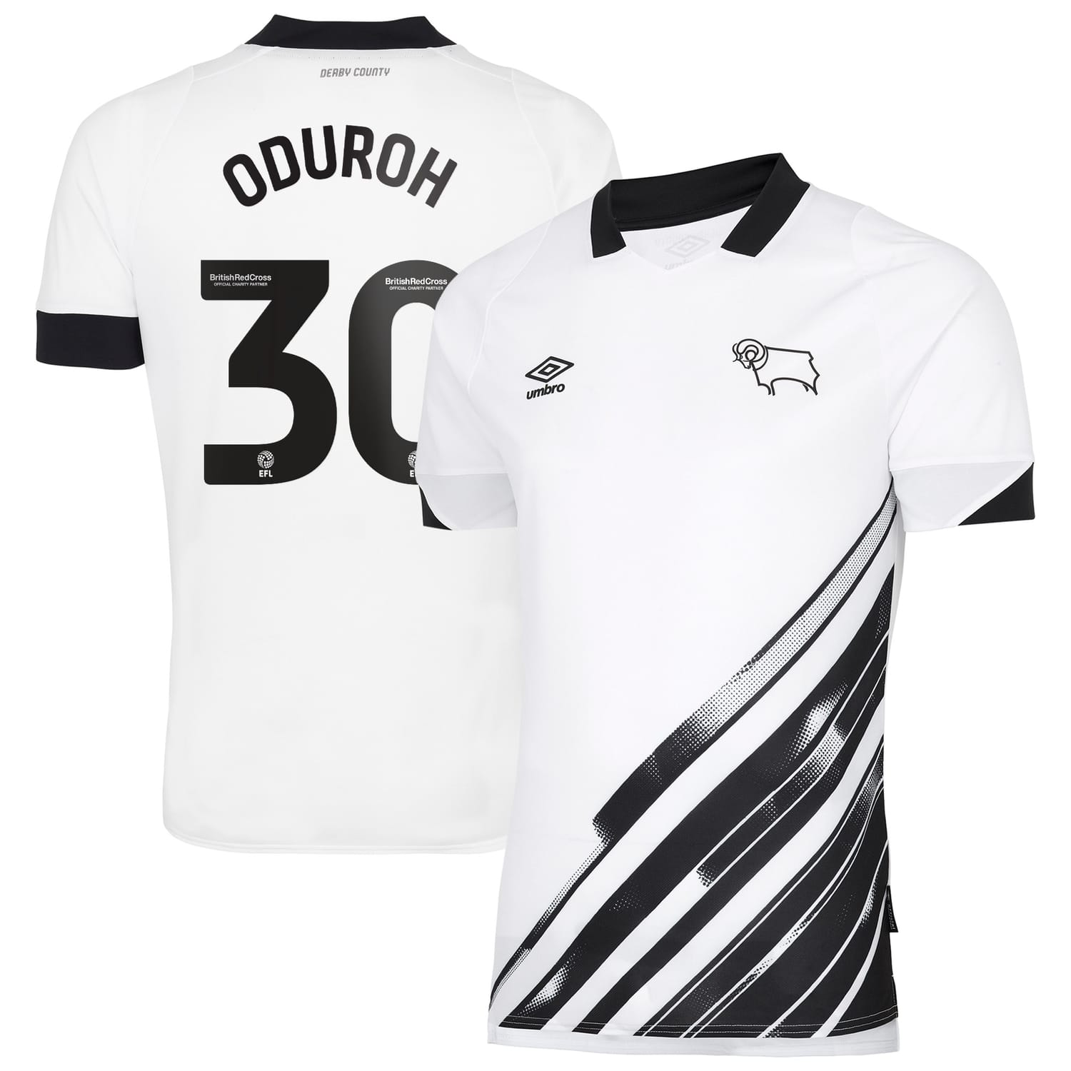 EFL League One Derby County Home Jersey Shirt 2022-23 player Oduroh 30 printing for Men