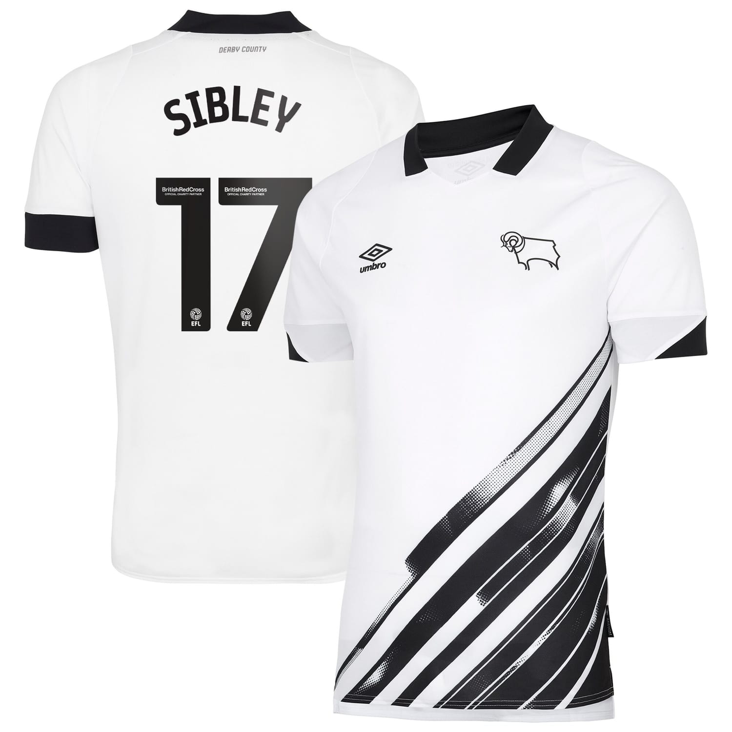 EFL League One Derby County Home Jersey Shirt 2022-23 player Sibley 17 printing for Men