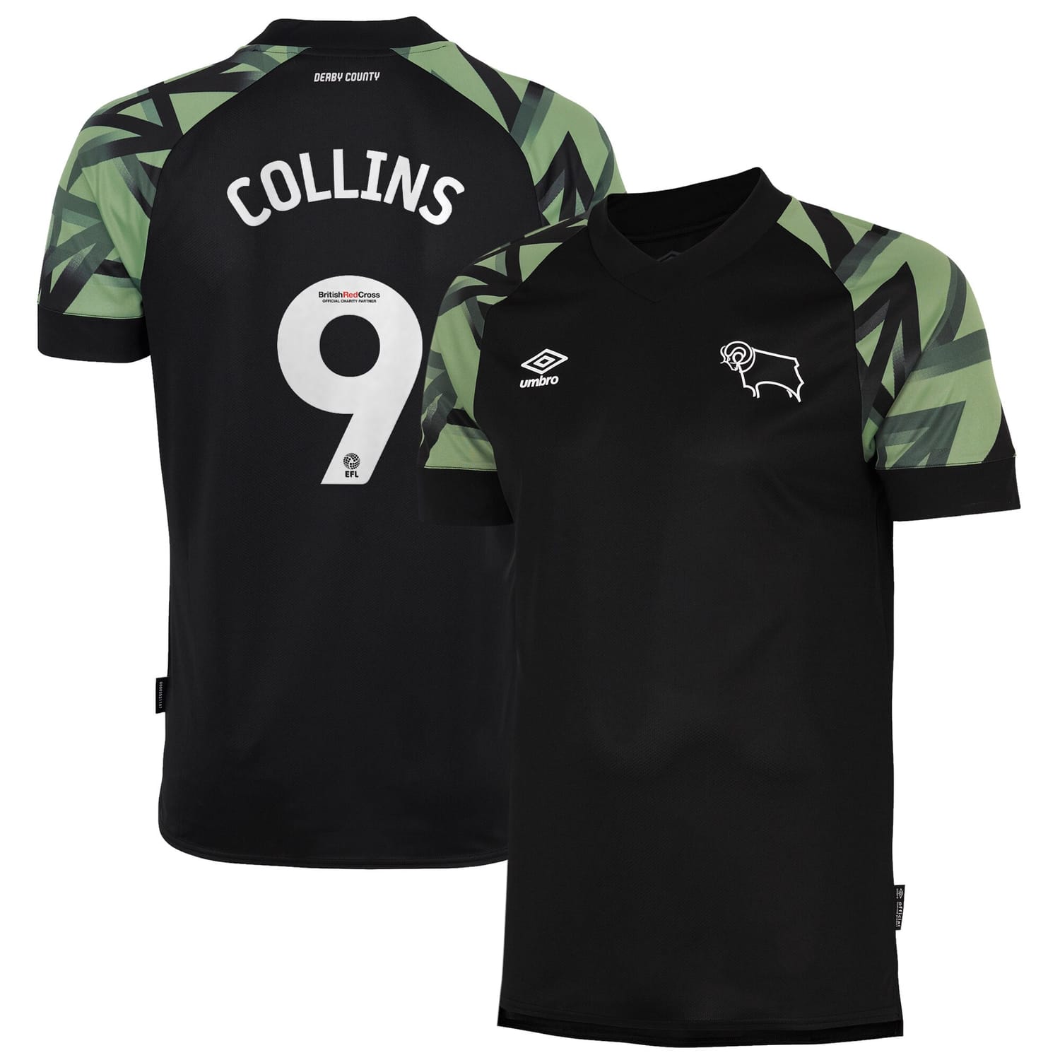 EFL League One Derby County Away Jersey Shirt 2022-23 player Collins 9 printing for Men