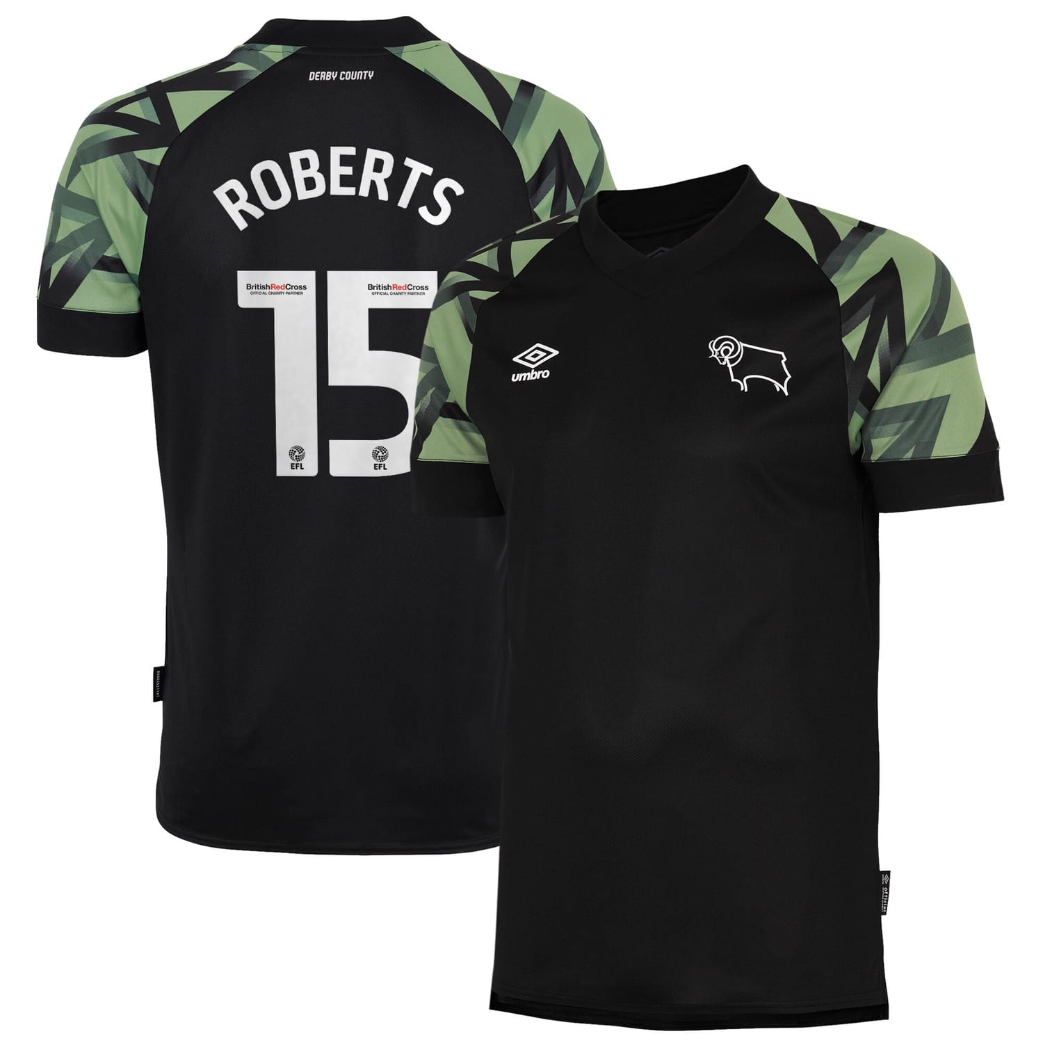 EFL League One Derby County Away Jersey Shirt 2022-23 player Roberts 15 printing for Men