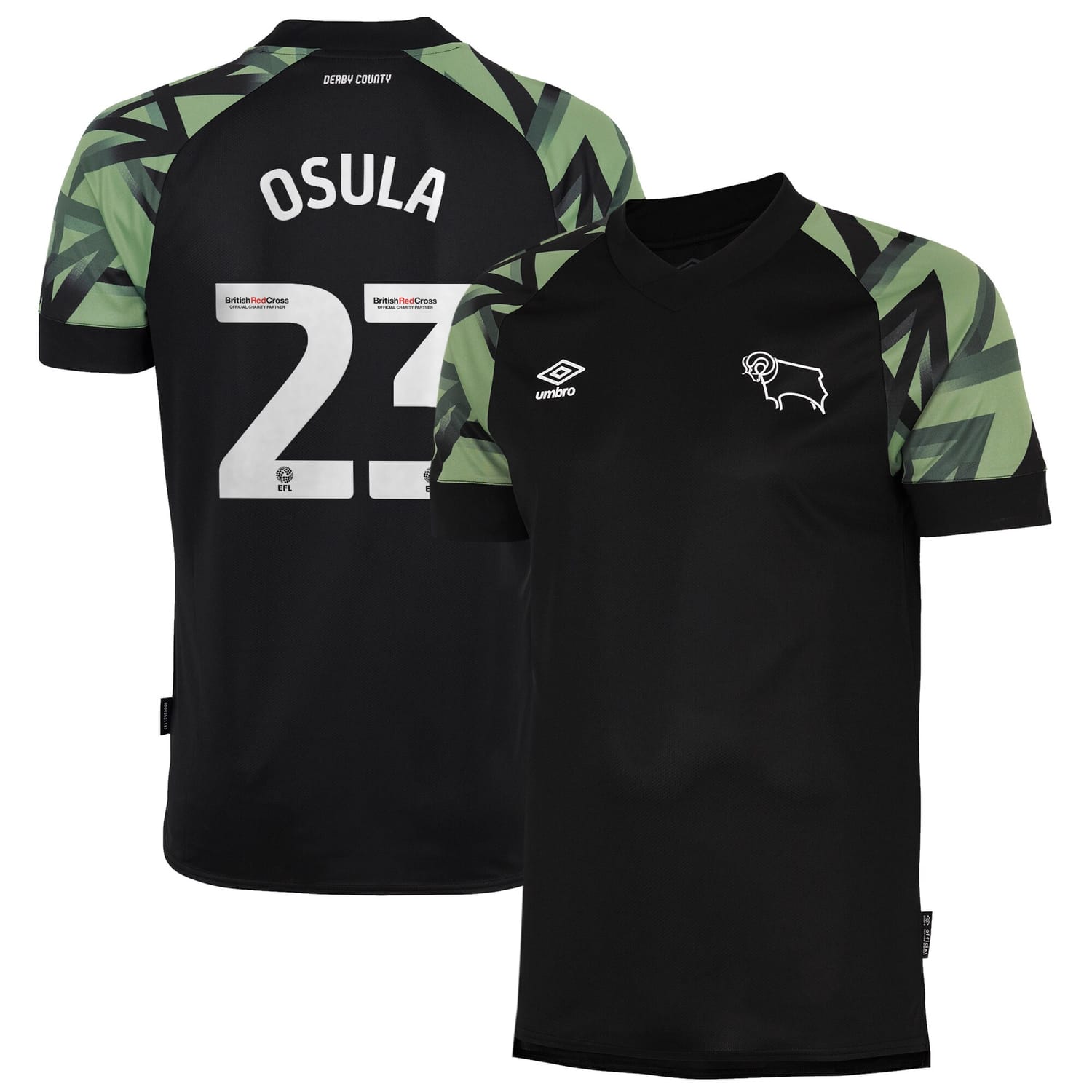 EFL League One Derby County Away Jersey Shirt 2022-23 player Osula 23 printing for Men