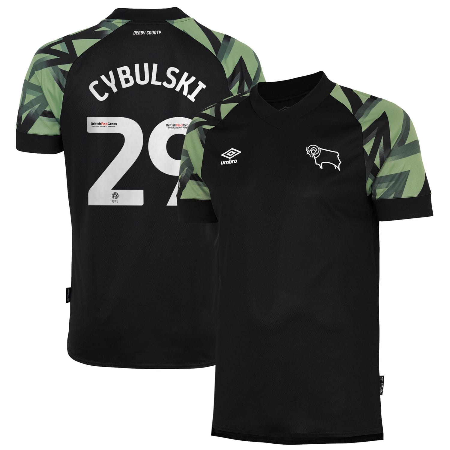 EFL League One Derby County Away Jersey Shirt 2022-23 player Cybulski 29 printing for Men