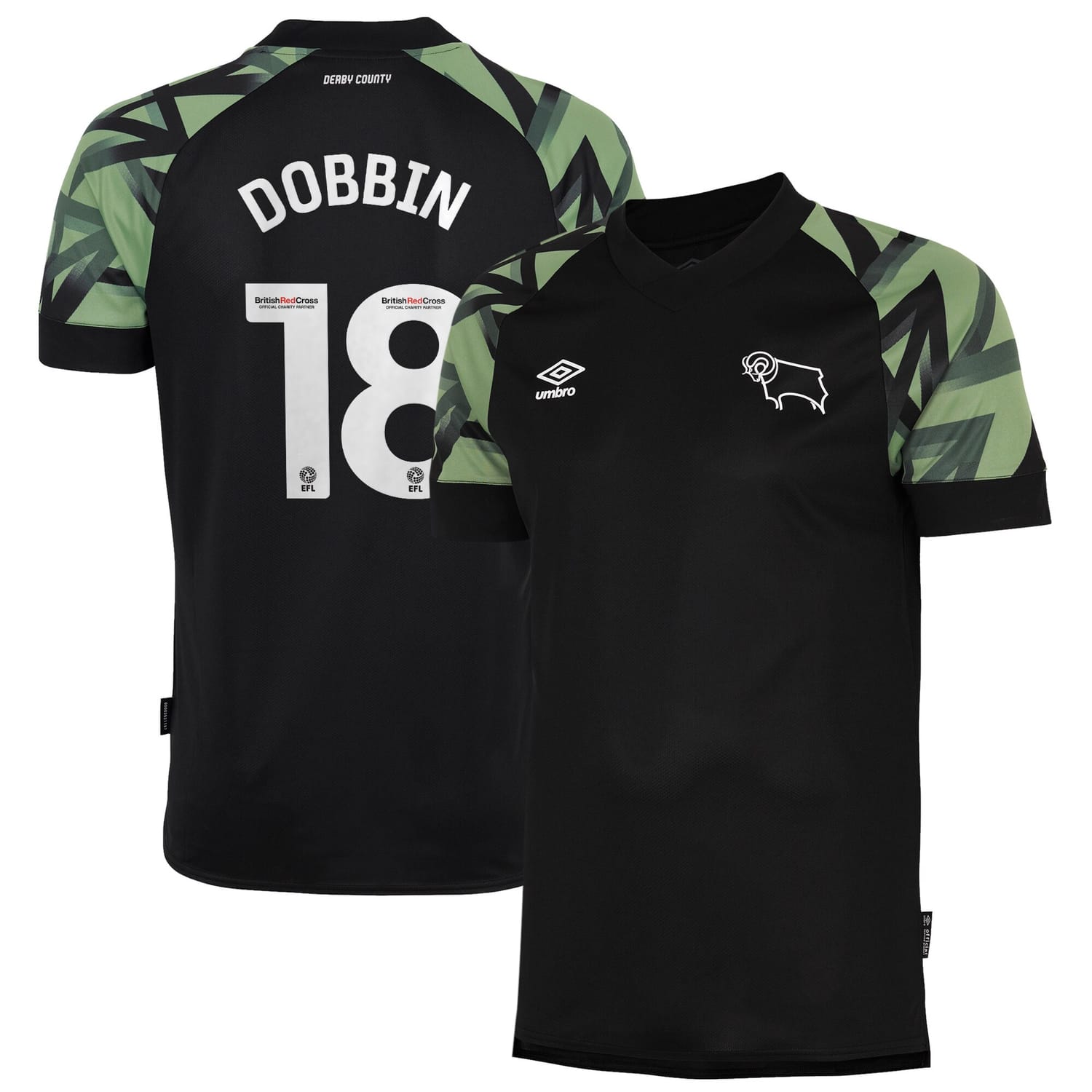 EFL League One Derby County Away Jersey Shirt 2022-23 player Dobbin 18 printing for Men