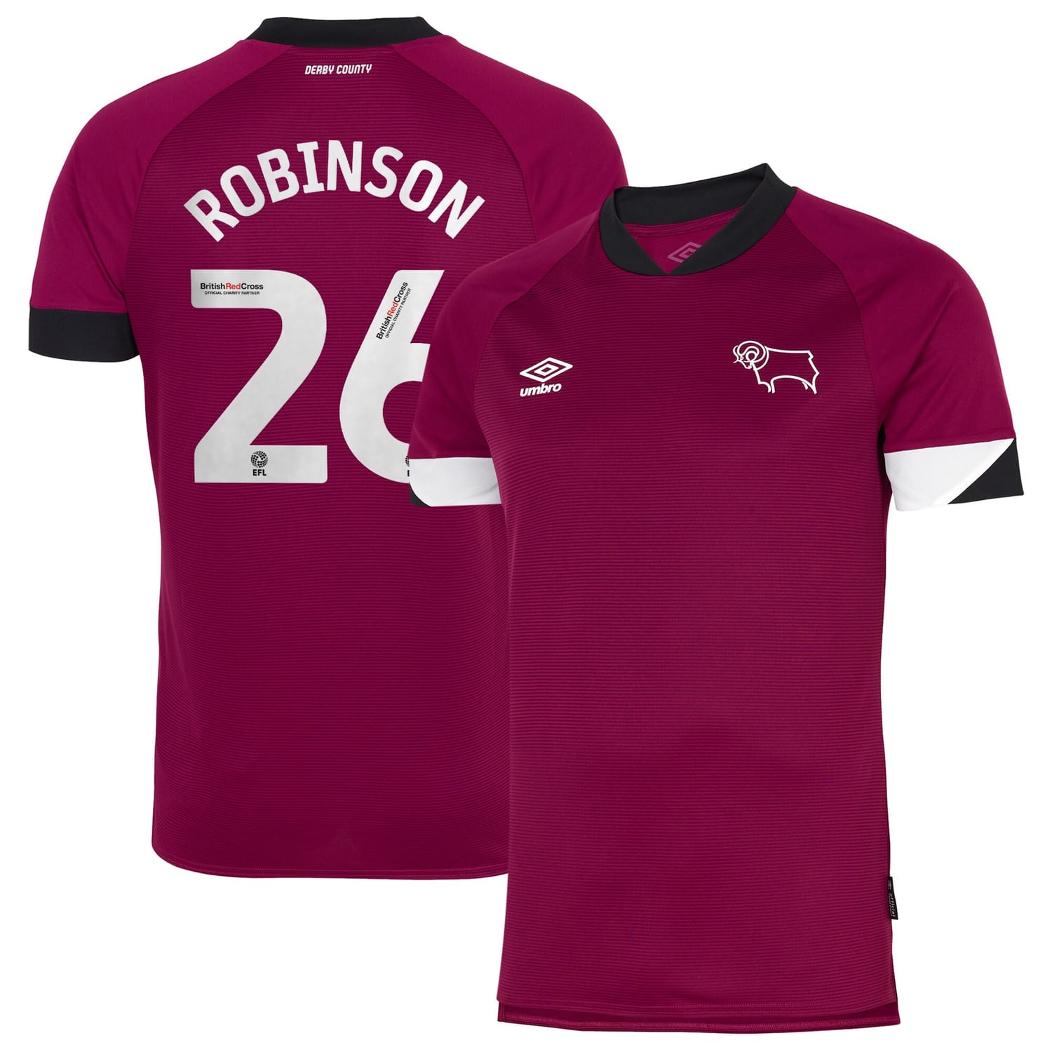 EFL League One Derby County Third Jersey Shirt 2022-23 player Robinson 26 printing for Men