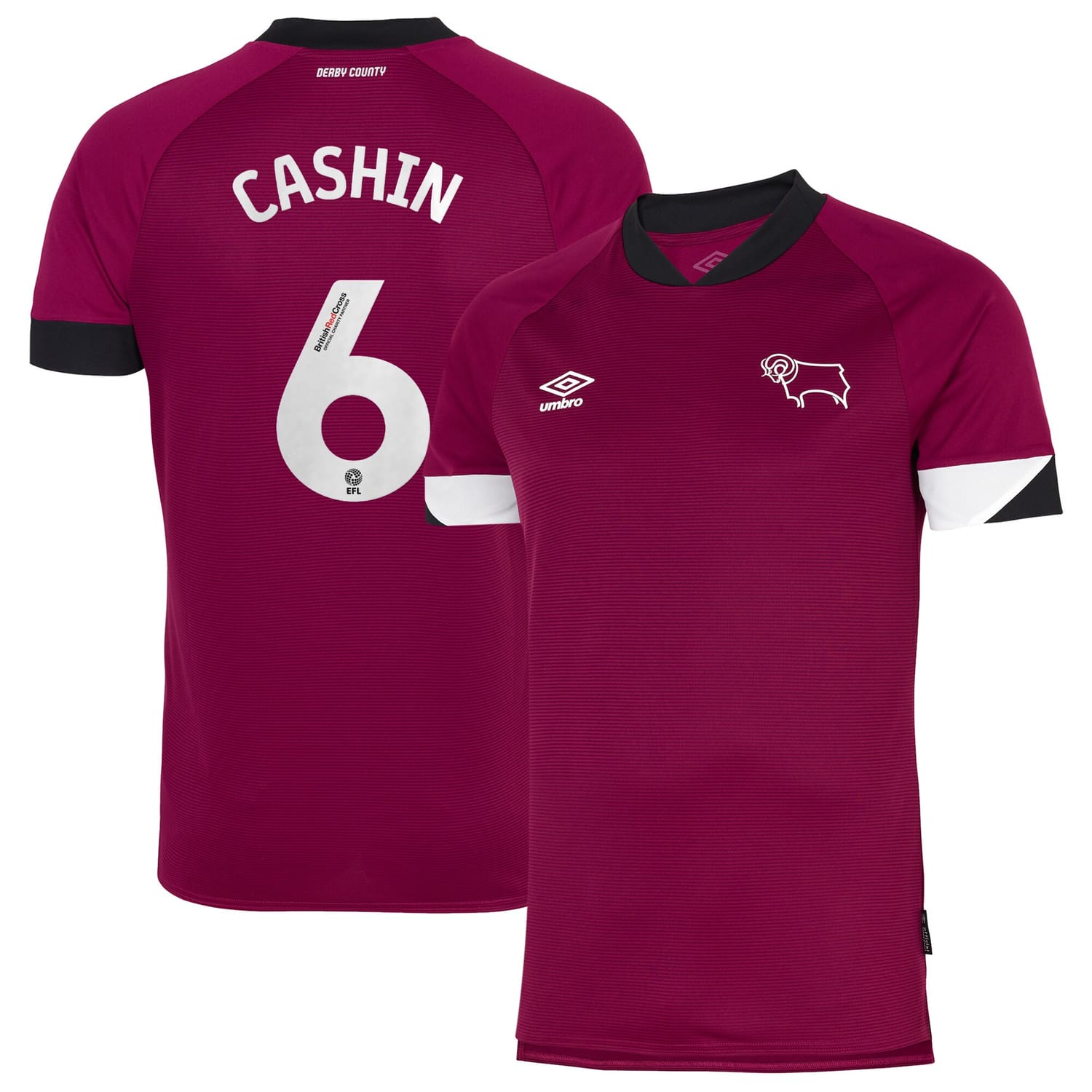 EFL League One Derby County Third Jersey Shirt 2022-23 player Cashin 6 printing for Men