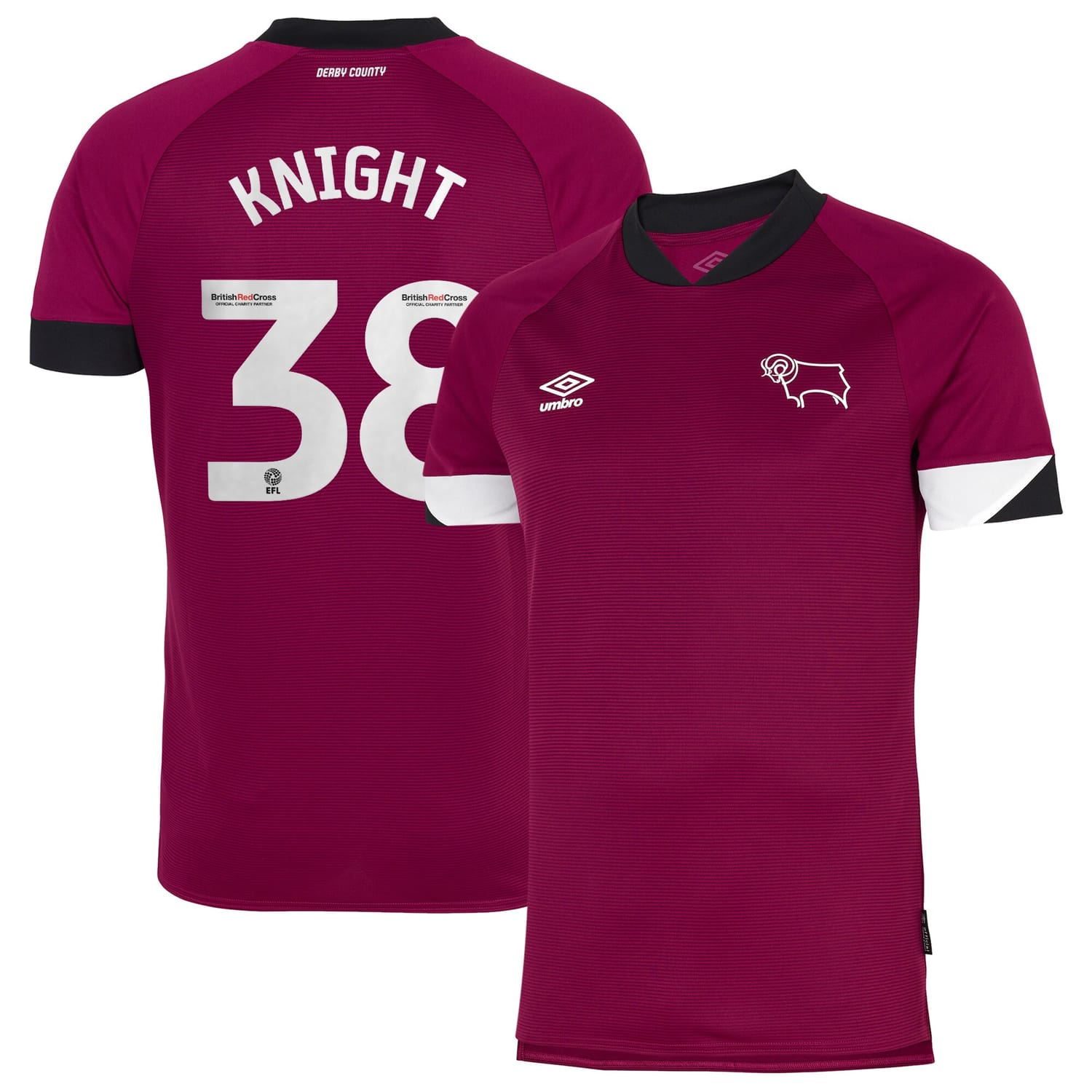EFL League One Derby County Third Jersey Shirt 2022-23 player Knight 38 printing for Men